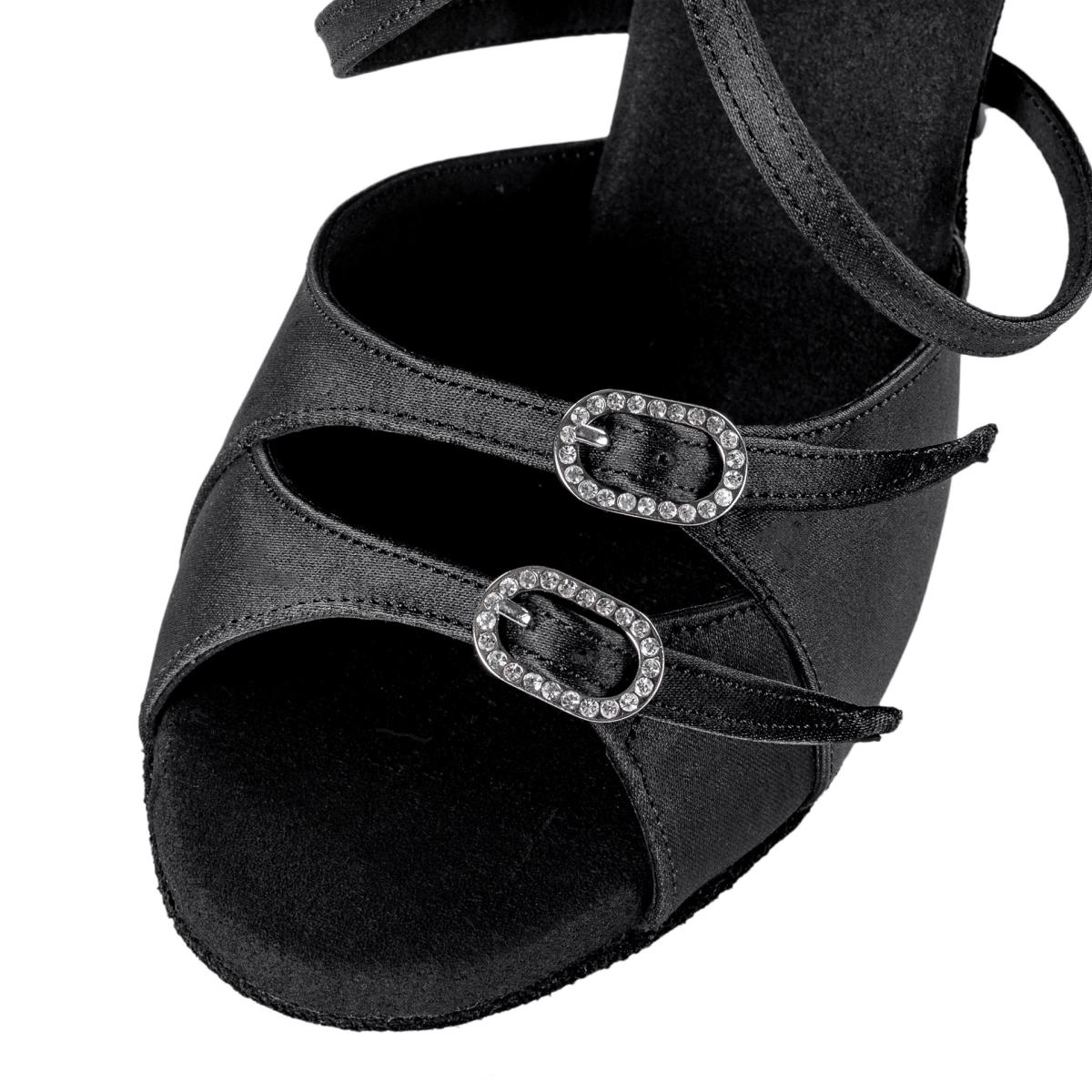 Rummos Damen Tanzschuhe Elite Diana 041 - Material: Satin - Farbe: Schwarz - Weite: Normal - Absatz: 70R Flare - Größe: EUR 41