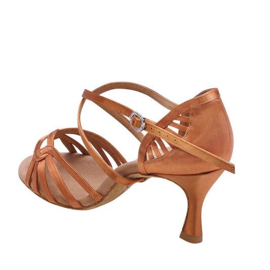 Rummos Damen Tanzschuhe Elite Eris 048 - Obermaterial: Satin - Farbe: Dark Tan - Weite: Normal - Absatz: 60R Flare - Größe: EUR 42