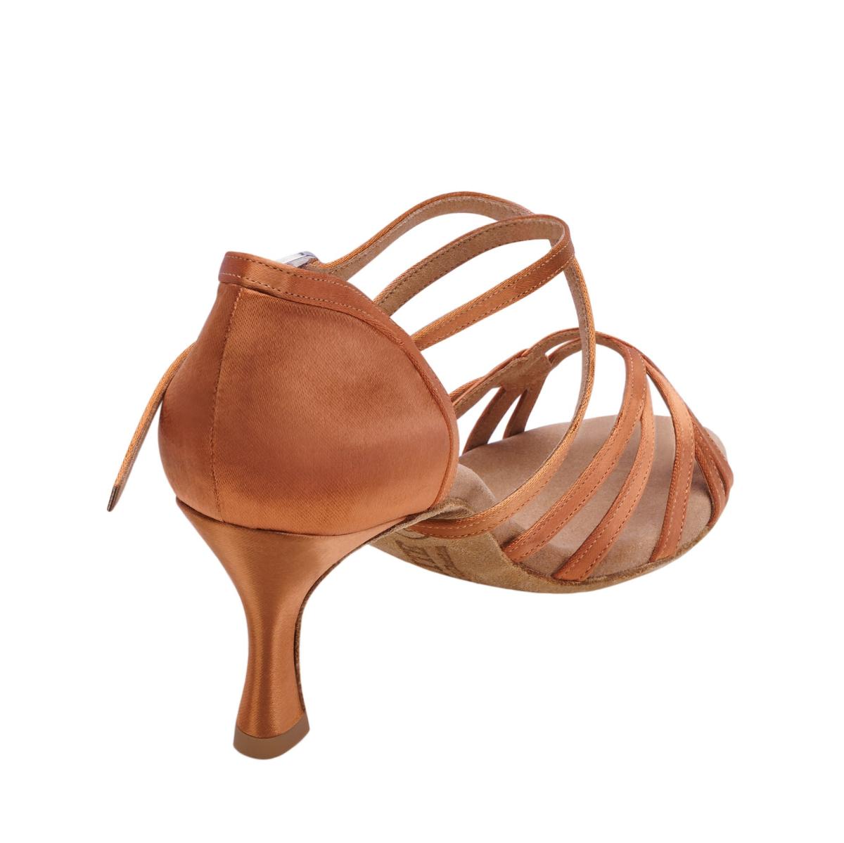 Rummos Damen Tanzschuhe Elite Eris 048 - Obermaterial: Satin - Farbe: Dark Tan - Weite: Normal - Absatz: 60R Flare - Größe: EUR 39