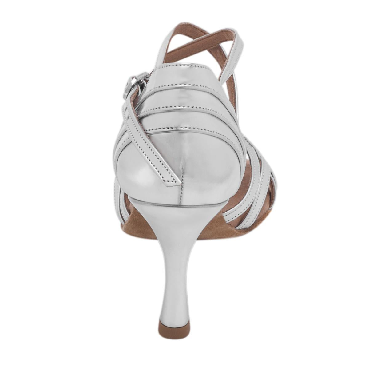 Rummos Damen Tanzschuhe Elite Gaia 009 - Obermaterial: Leder - Farbe: Silber - Weite: Normal - Absatz: 60R Flare - Größe: EUR 35,5