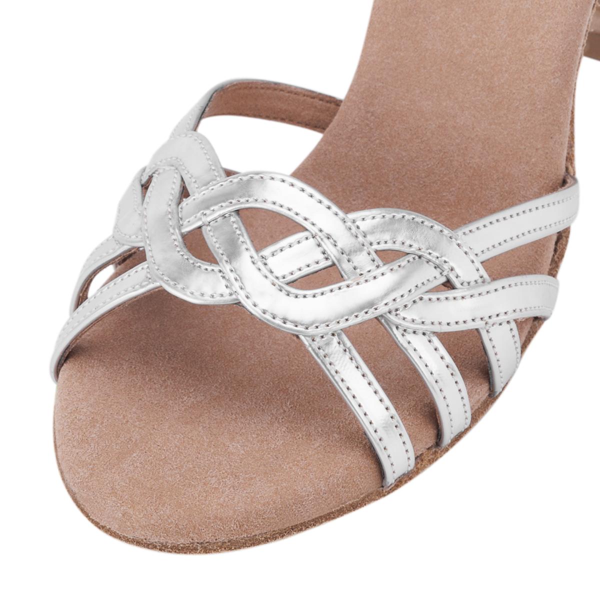 Rummos Damen Tanzschuhe Elite Gaia 009 - Obermaterial: Leder - Farbe: Silber - Weite: Normal - Absatz: 60R Flare - Größe: EUR 40