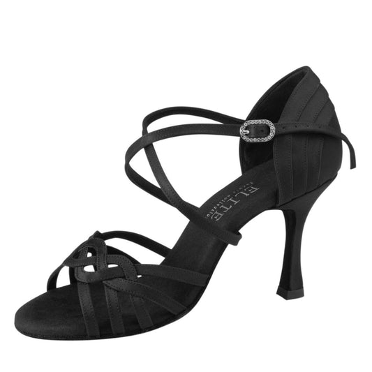 Rummos Damen Tanzschuhe Elite Gaia 041 - Material: Satin - Farbe: Schwarz - Weite: Normal - Absatz: 70R Flare - Größe: EUR 41