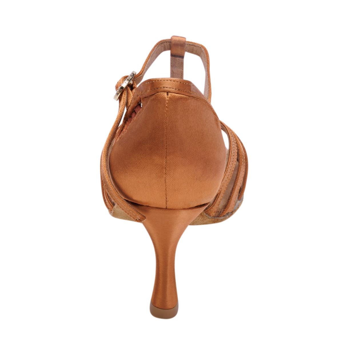 Rummos Damen Tanzschuhe Elite Karina 048 - Obermaterial: Satin - Farbe: Dark Tan - Weite: Normal - Absatz: 60R Flare - Größe: EUR 34,5