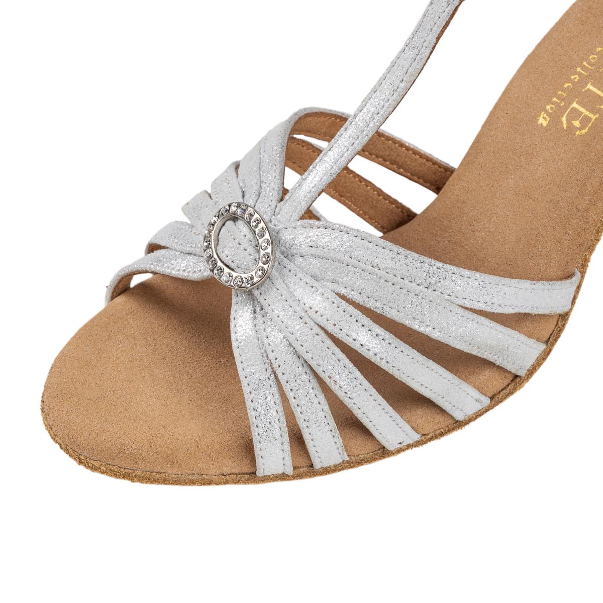 Rummos Damen Latein Tanzschuhe Elite Karina 169 - Material: Leder - Farbe: Silber Cuarzo - Weite: Normal - Absatz: 70R Flare - Größe: EUR 38