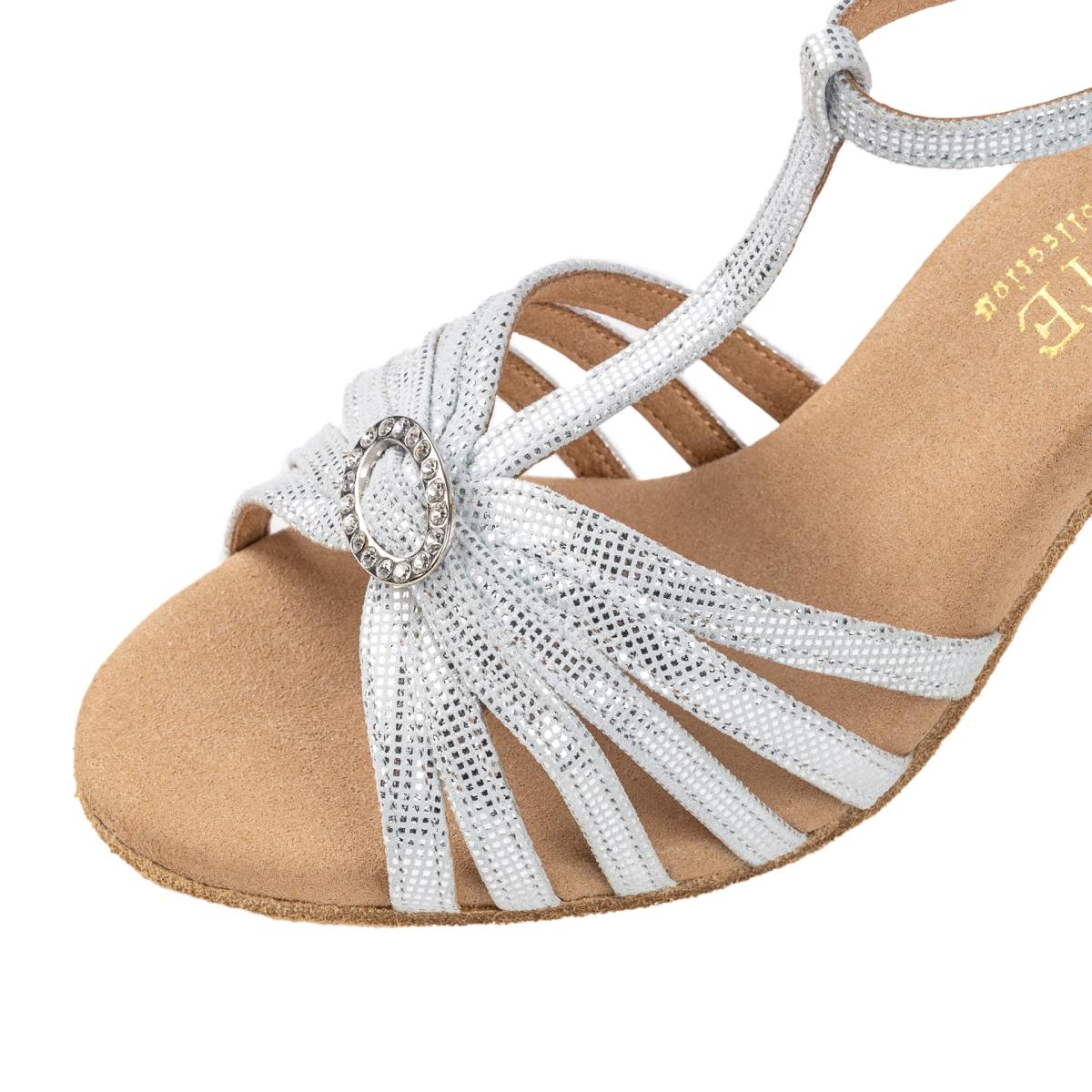 Rummos Damen Tanzschuhe Elite Karina 069 - Material: Leder - Farbe: Silber Diva - Weite: Normal - Absatz: 70R Flare - Größe: EUR 39