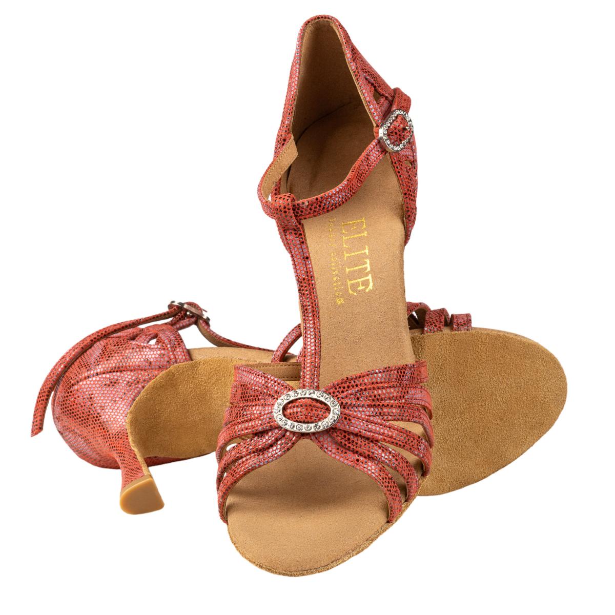 Rummos Damen Latein Tanzschuhe Elite Karina 205 - Material: Leder - Farbe: Histrix Rot - Weite: Normal - Absatz: 70R Flare - Größe: EUR 34,5