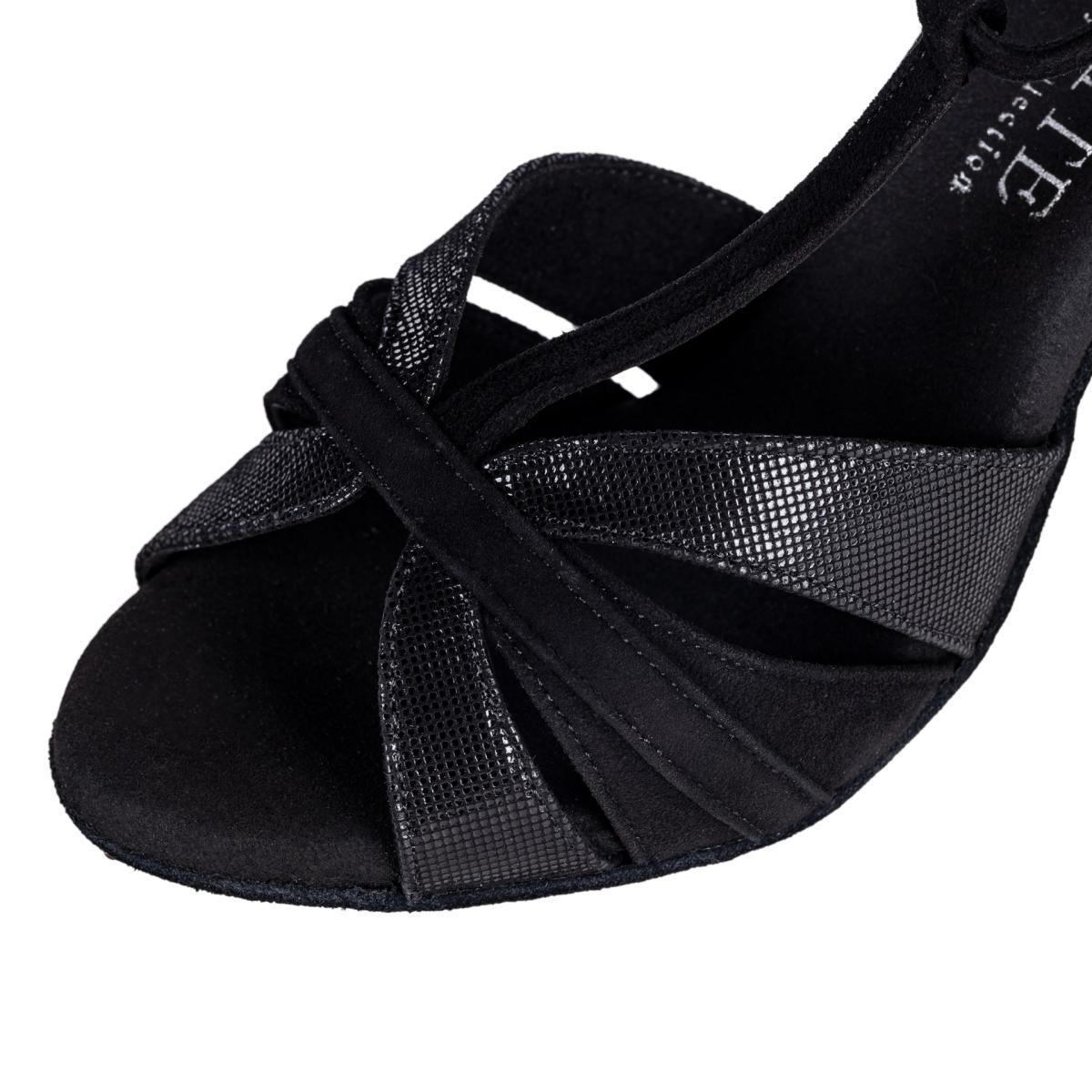 Rummos Damen Tanzschuhe Elite Martina 024/061 - Material: Nubuck/Leder - Farbe: Schwarz - Weite: Normal - Absatz: 70R Flare - Größe: EUR 33