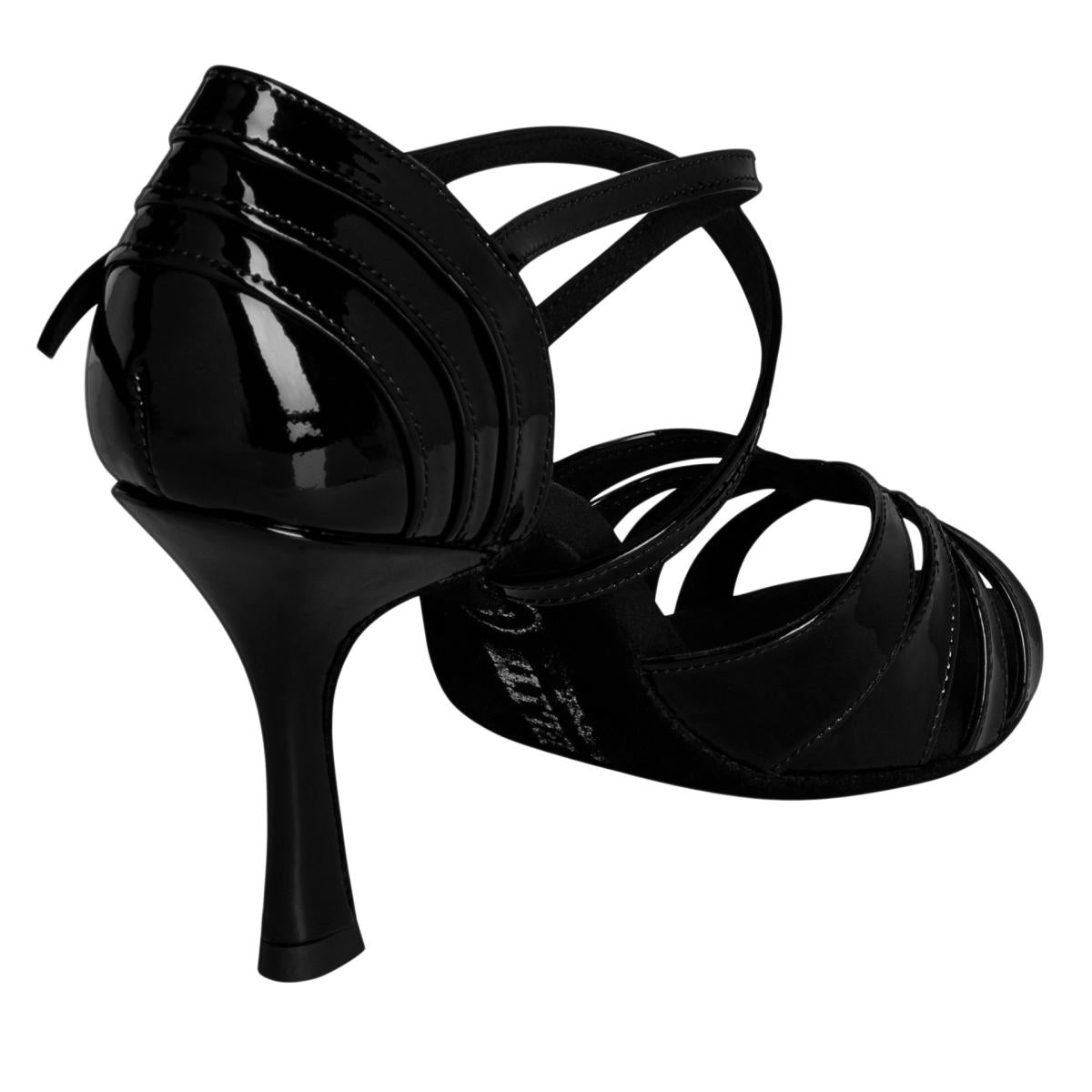 Rummos Damen Tanzschuhe Elite Paris 035 - Obermaterial: Lack - Farbe: Schwarz - Weite: Normal - Absatz: 70R Flare - Größe: EUR 40,5