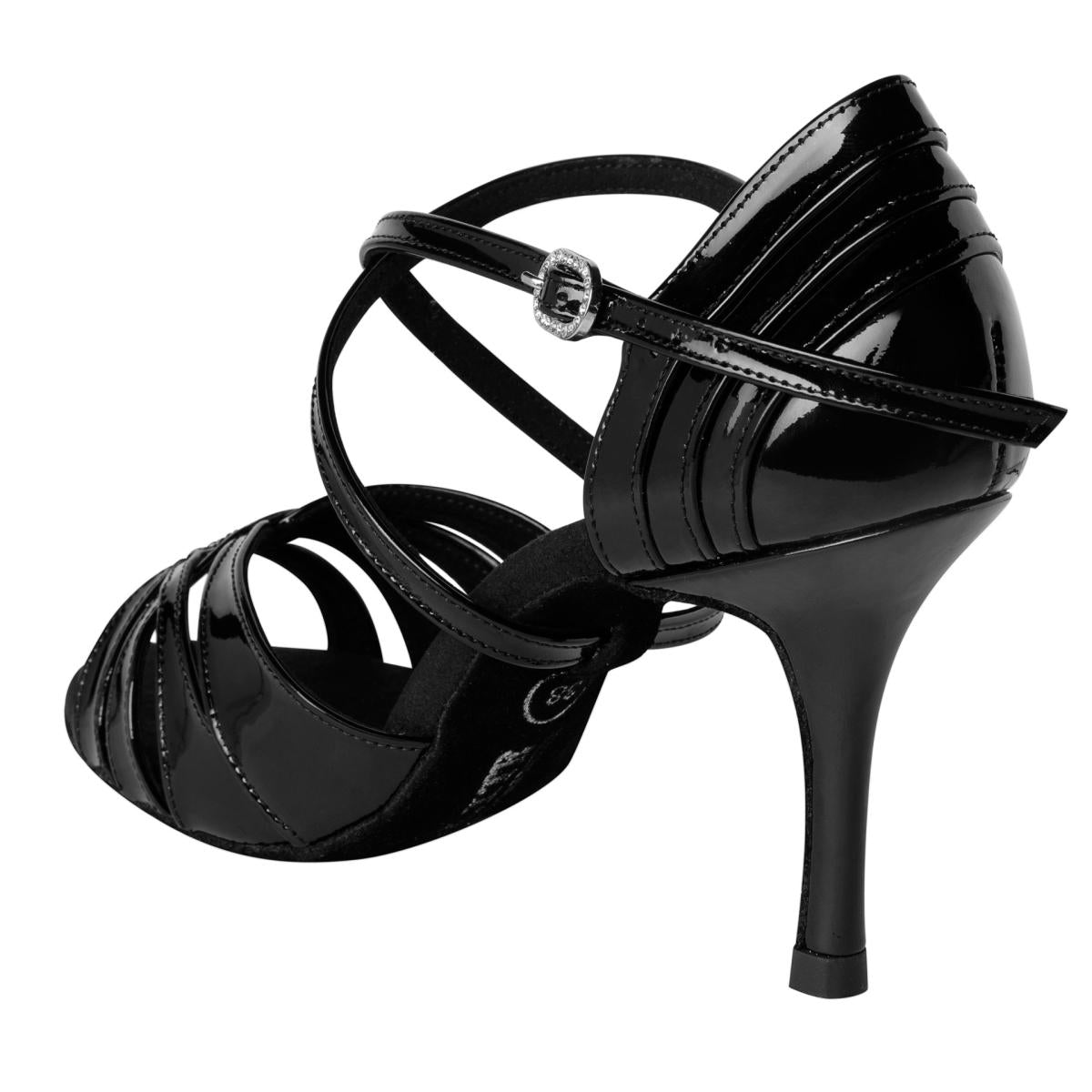 Rummos Damen Tanzschuhe Elite Paris 035 - Obermaterial: Lack - Farbe: Schwarz - Weite: Normal - Absatz: 80E Stiletto - Größe: EUR 40,5