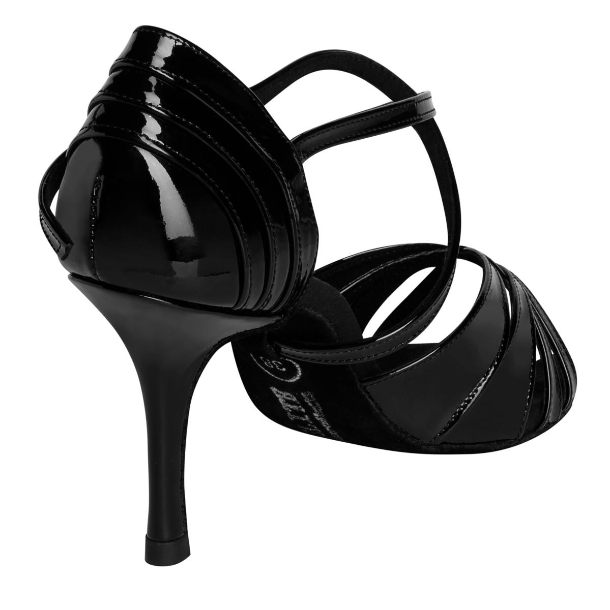 Rummos Damen Tanzschuhe Elite Paris 035 - Obermaterial: Lack - Farbe: Schwarz - Weite: Normal - Absatz: 80E Stiletto - Größe: EUR 39