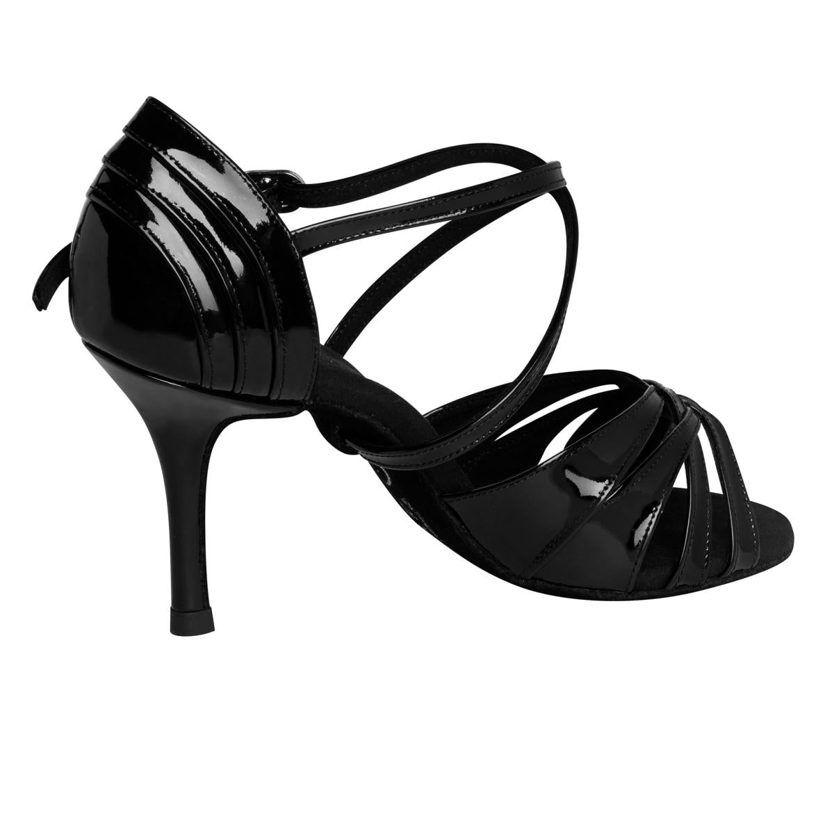 Rummos Damen Tanzschuhe Elite Paris 035 - Obermaterial: Lack - Farbe: Schwarz - Weite: Normal - Absatz: 80E Stiletto - Größe: EUR 39
