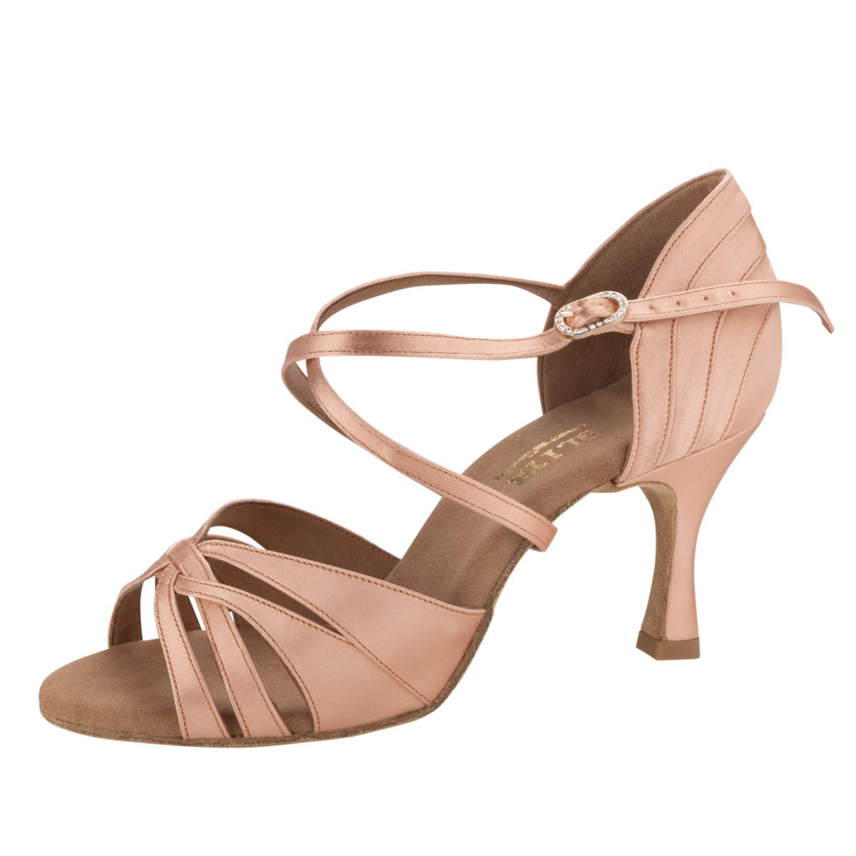 Rummos Damen Tanzschuhe Elite Paris 043 - Material: Satin - Farbe: Flesh - Weite: Normal - Absatz: 60R Flare - Größe: EUR 38,5