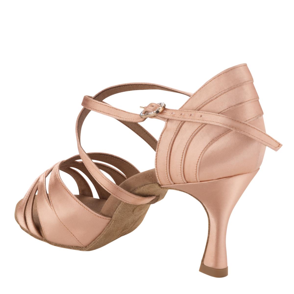 Rummos Damen Tanzschuhe Elite Paris 043 - Material: Satin - Farbe: Flesh - Weite: Normal - Absatz: 60R Flare - Größe: EUR 40,5