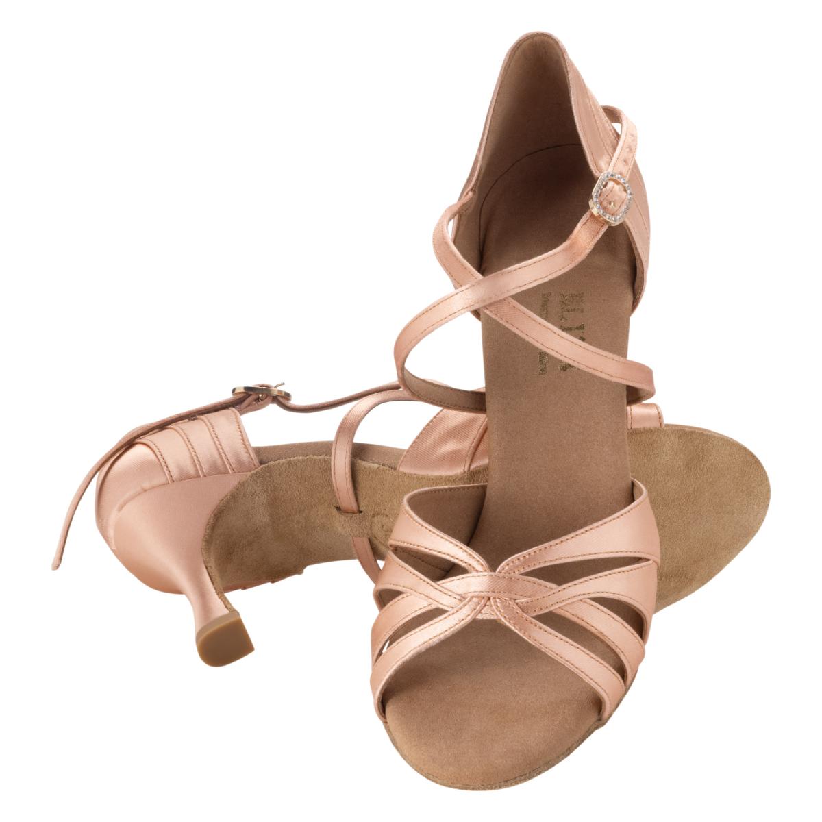 Rummos Damen Tanzschuhe Elite Paris 043 - Material: Satin - Farbe: Flesh - Weite: Normal - Absatz: 60R Flare - Größe: EUR 34,5