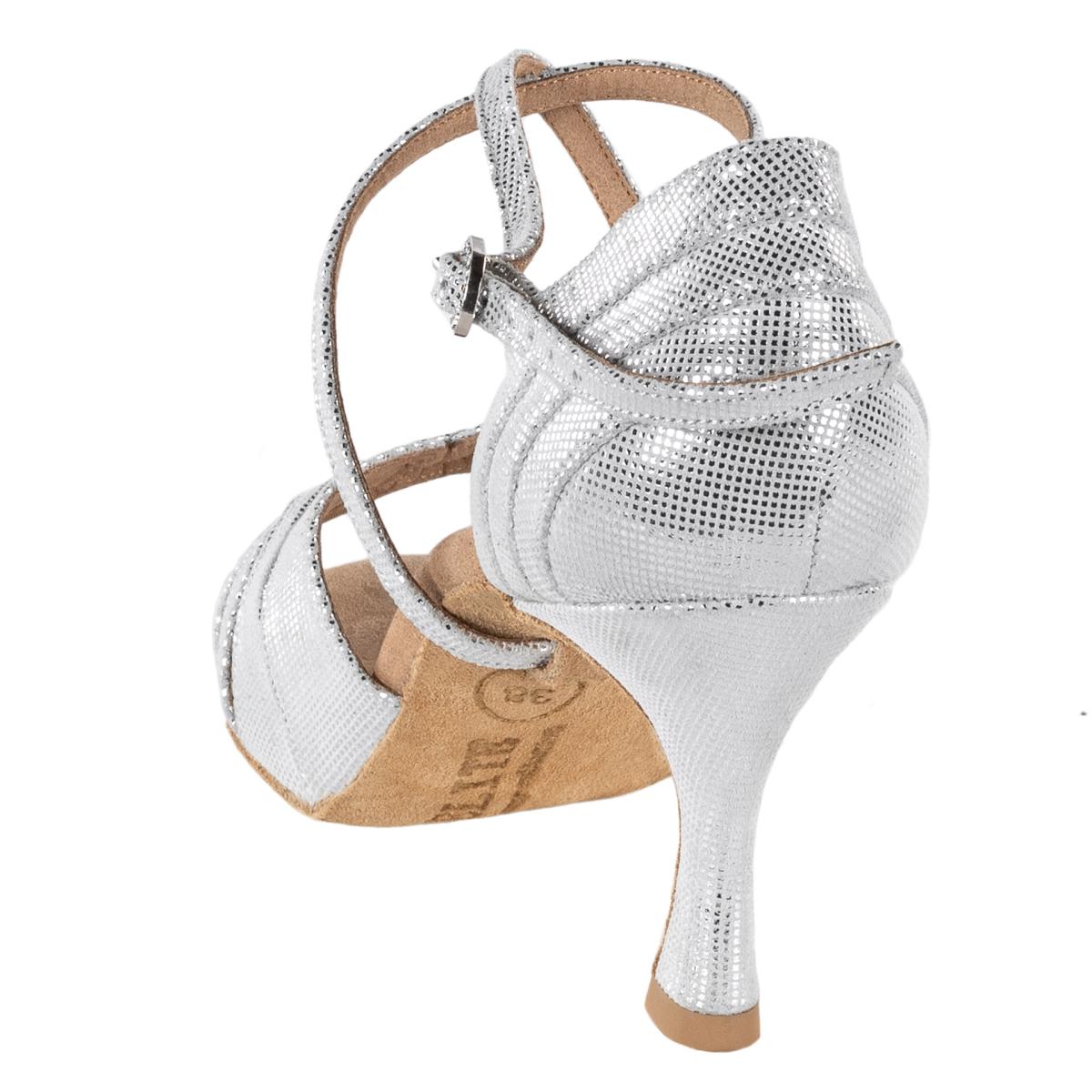Rummos Damen Tanzschuhe Elite Paris 069 - Material: Leder - Farbe: Silber Diva - Weite: Normal - Absatz: 60R Flare - Größe: EUR 39