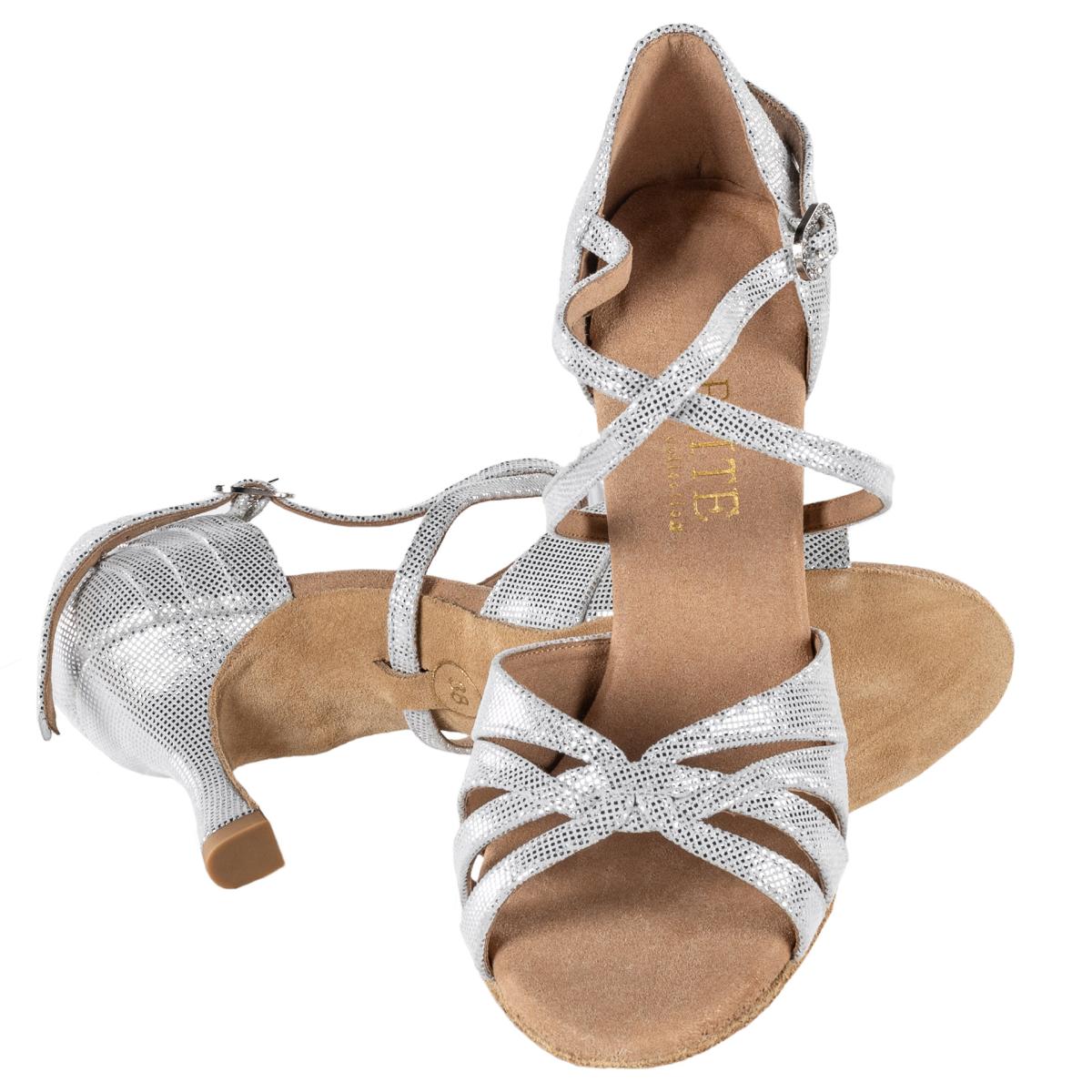 Rummos Damen Tanzschuhe Elite Paris 069 - Material: Leder - Farbe: Silber Diva - Weite: Normal - Absatz: 60R Flare - Größe: EUR 38