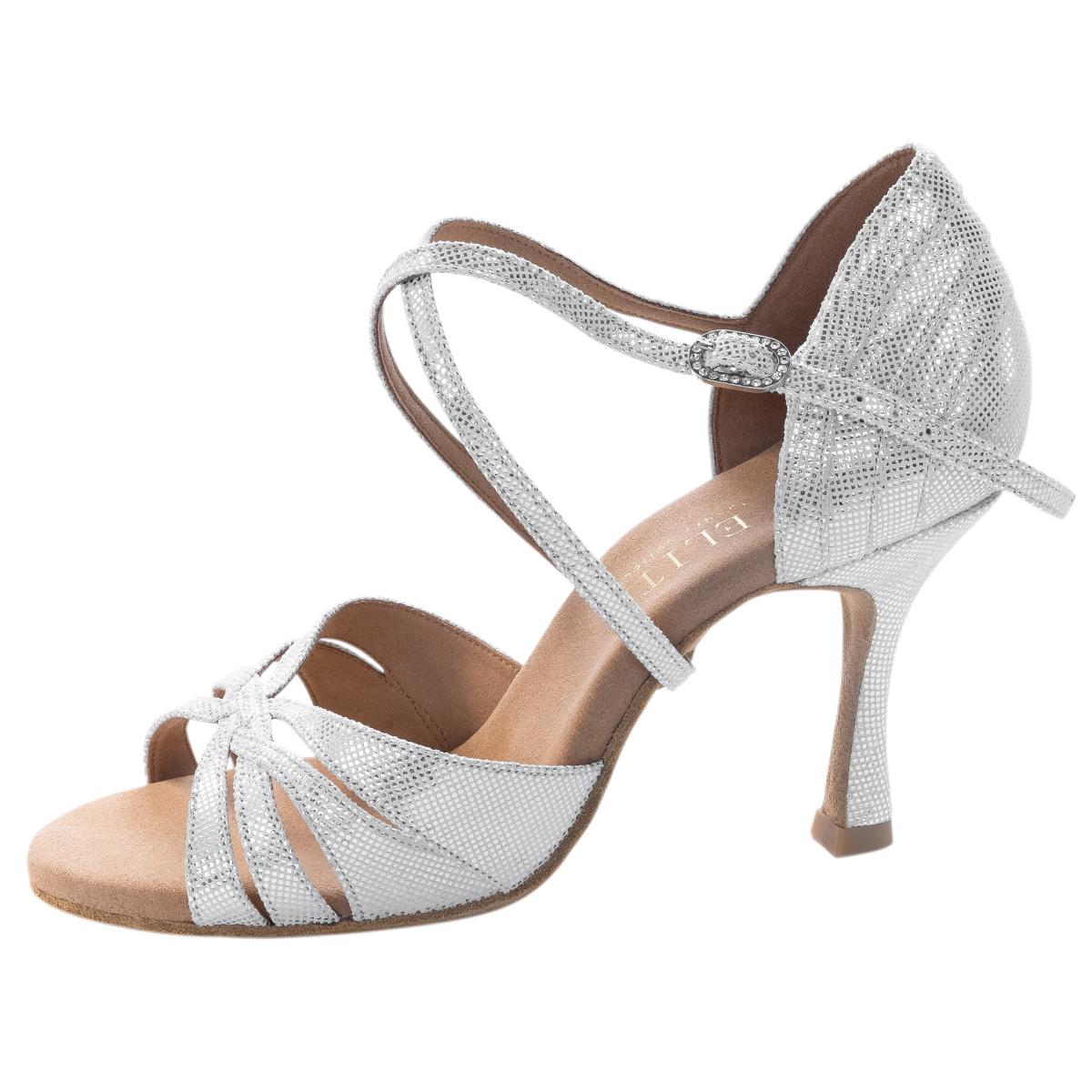 Rummos Damen Tanzschuhe Elite Paris 069 - Obermaterial: Leder - Farbe: Silber Diva - Weite: Normal - Absatz: 70R Flare - Größe: EUR 35,5