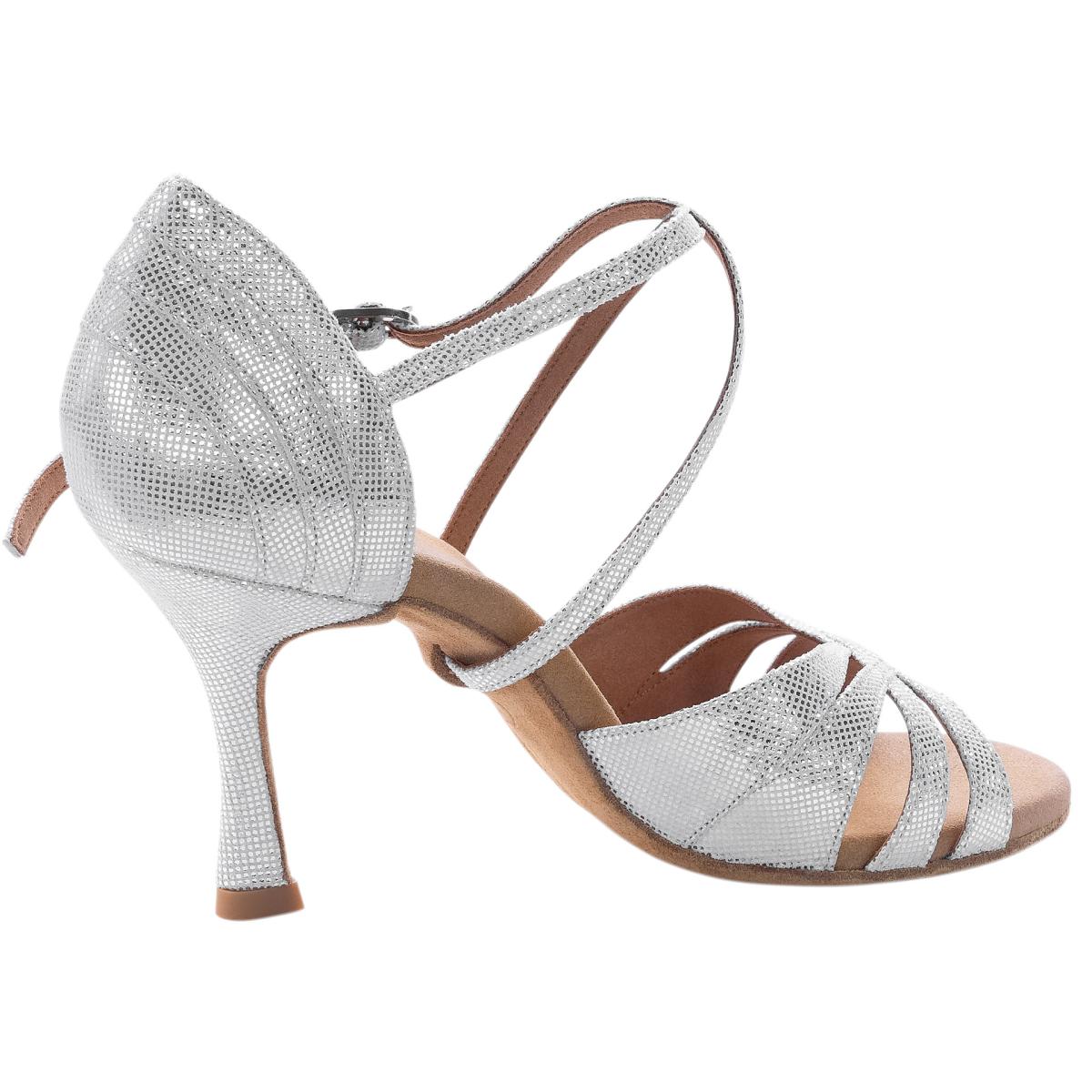 Rummos Damen Tanzschuhe Elite Paris 069 - Obermaterial: Leder - Farbe: Silber Diva - Weite: Normal - Absatz: 70R Flare - Größe: EUR 33,5