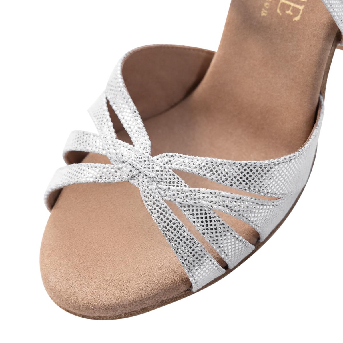 Rummos Damen Tanzschuhe Elite Paris 069 - Obermaterial: Leder - Farbe: Silber Diva - Weite: Normal - Absatz: 70R Flare - Größe: EUR 33,5