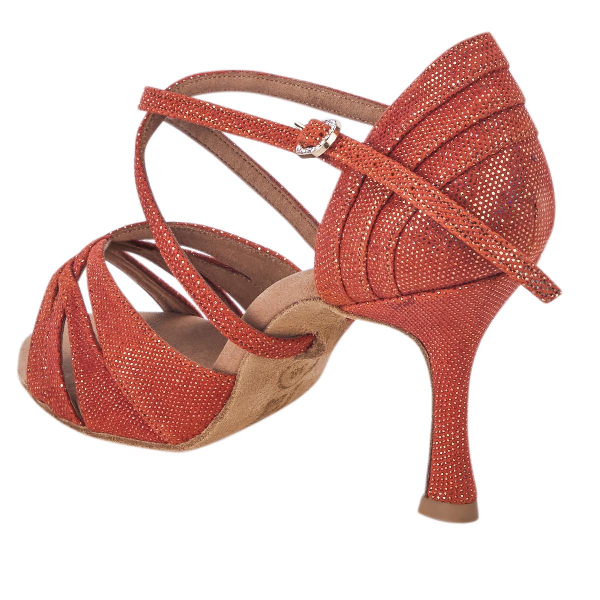 Rummos Damen Tanzschuhe Elite Paris 548 - Obermaterial: Leder - Farbe: Dark Tan Shiny - Weite: Normal - Absatz: 70R Flare - Größe: EUR 40