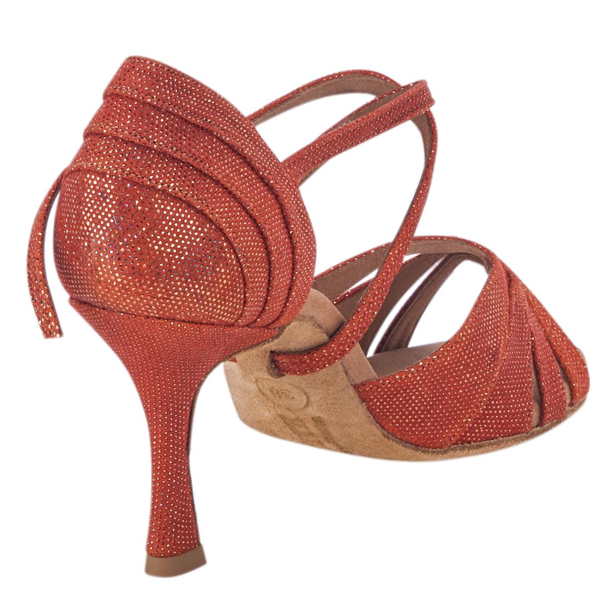 Rummos Damen Tanzschuhe Elite Paris 548 - Obermaterial: Leder - Farbe: Dark Tan Shiny - Weite: Normal - Absatz: 70R Flare - Größe: EUR 42