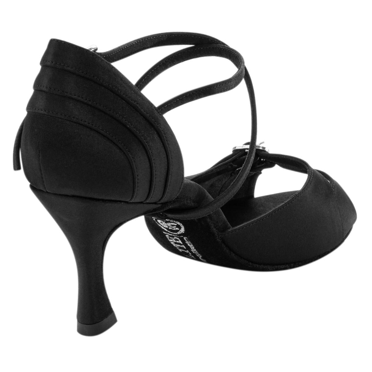 Rummos Damen Tanzschuhe Elite Diana 041 - Obermaterial: Satin - Farbe: Schwarz - Weite: Normal - Absatz: 60R Flare - Größe: EUR 38,5