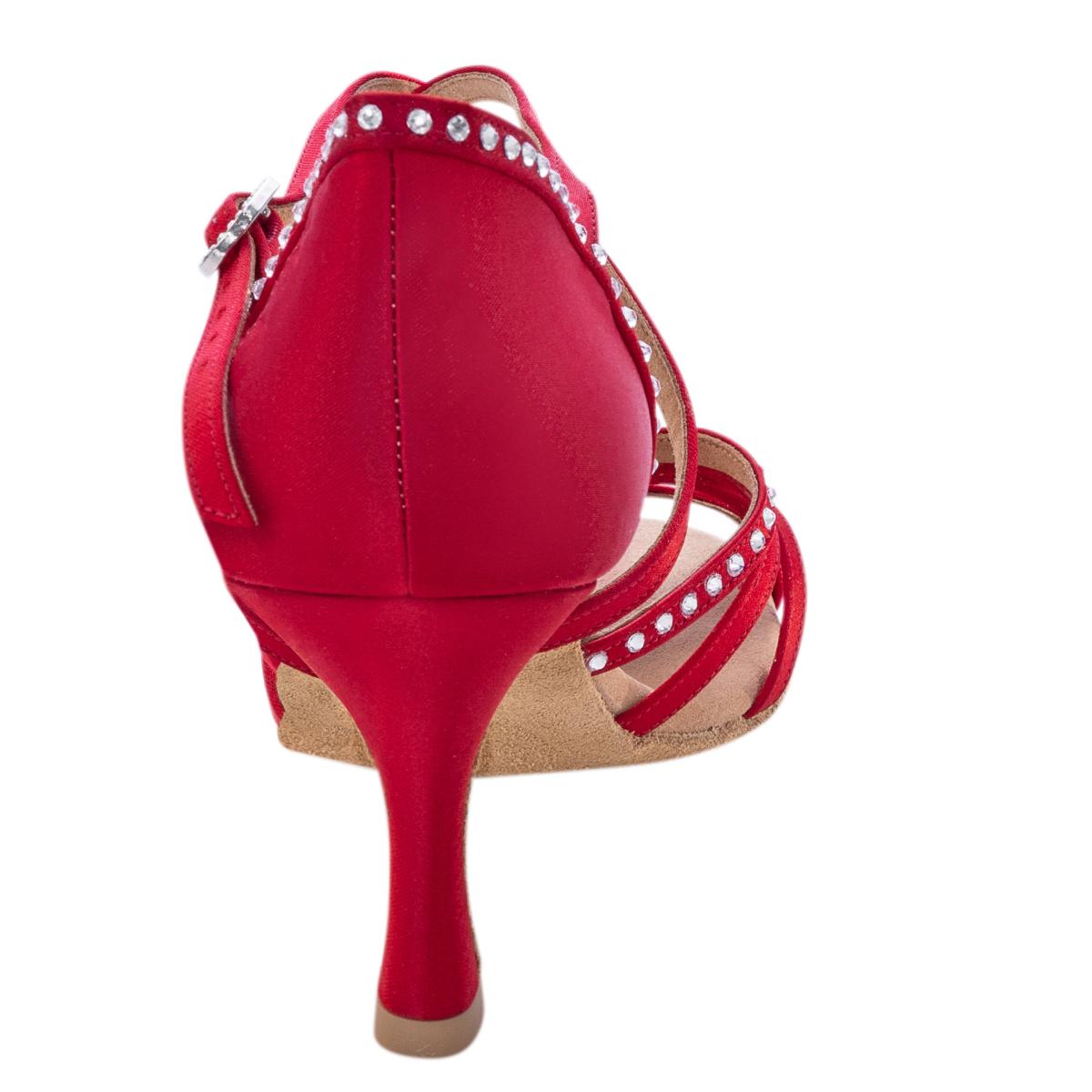 Rummos Damen Tanzschuhe Elite Luna 049S - Obermaterial: Satin - Farbe: Rot - Weite: Normal - Absatz: 60R Flare - Größe: EUR 33