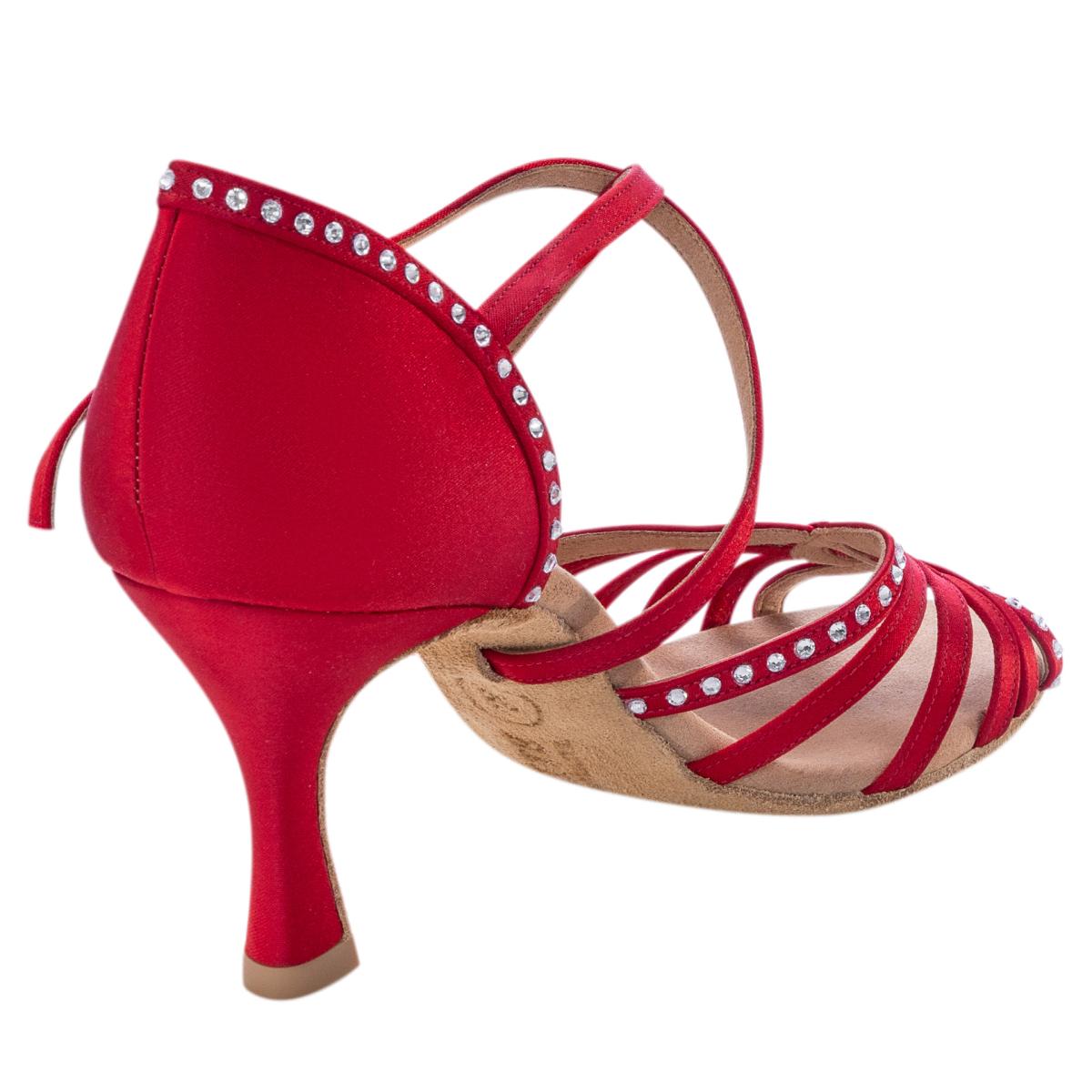 Rummos Damen Tanzschuhe Elite Luna 049S - Obermaterial: Satin - Farbe: Rot - Weite: Normal - Absatz: 60R Flare - Größe: EUR 35