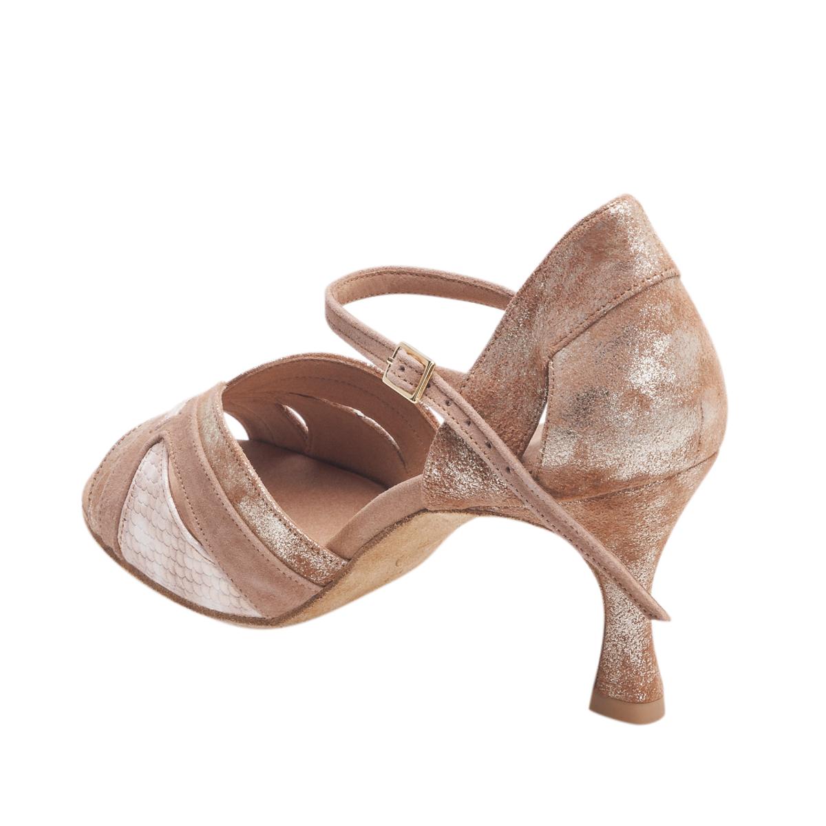 Rummos Damen Tanzschuhe Isabel 168-027 - Obermaterial: Leder/Nubuck - Farbe: TanCuarzo/LigBrown - Weite: Normal - Absatz: 60R Flare - Größe: EUR 37