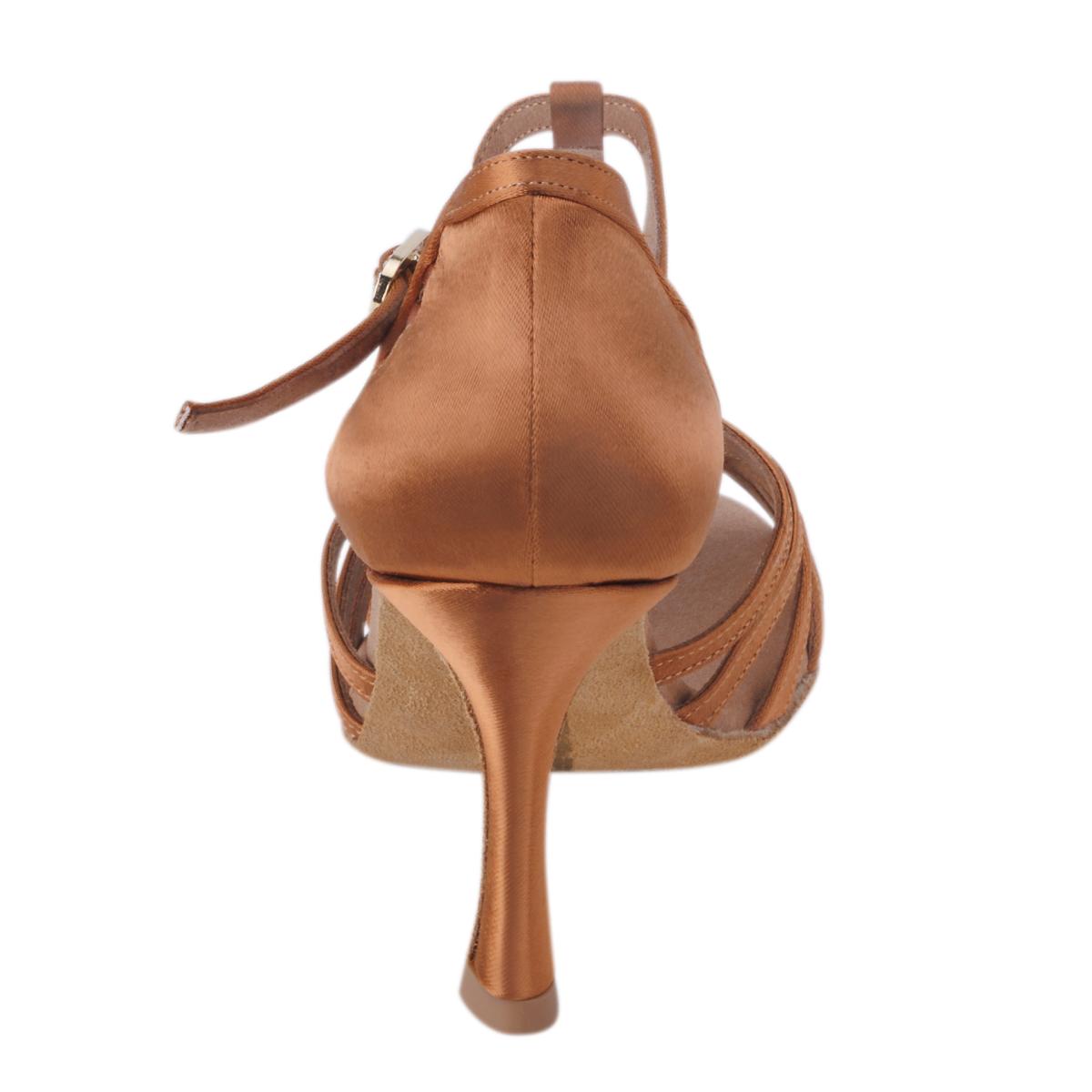 Rummos Damen Tanzschuhe Elite Karina 048 - Obermaterial: Satin - Farbe: Dark Tan - Weite: Normal - Absatz: 70R Flare - Größe: EUR 35
