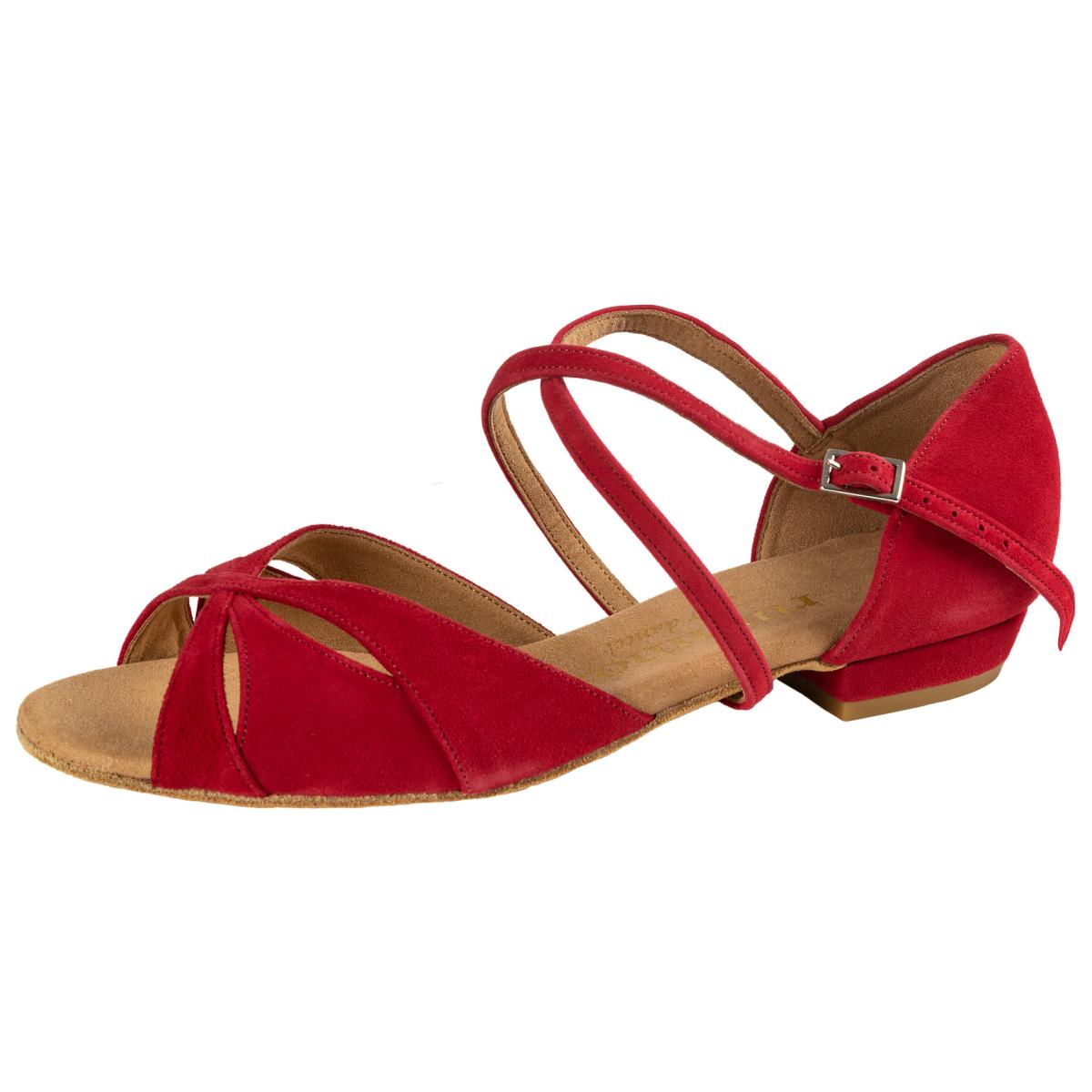 Rummos Damen Tanzschuhe Lola 028 - M: Nubuck - C: Rot - W: Medium (Normal) - H: 20 Block - Si: EUR 41