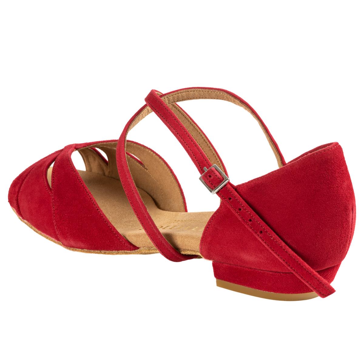 Rummos Damen Tanzschuhe Lola 028 - M: Nubuck - C: Rot - W: Medium (Normal) - H: 20 Block - Si: EUR 36
