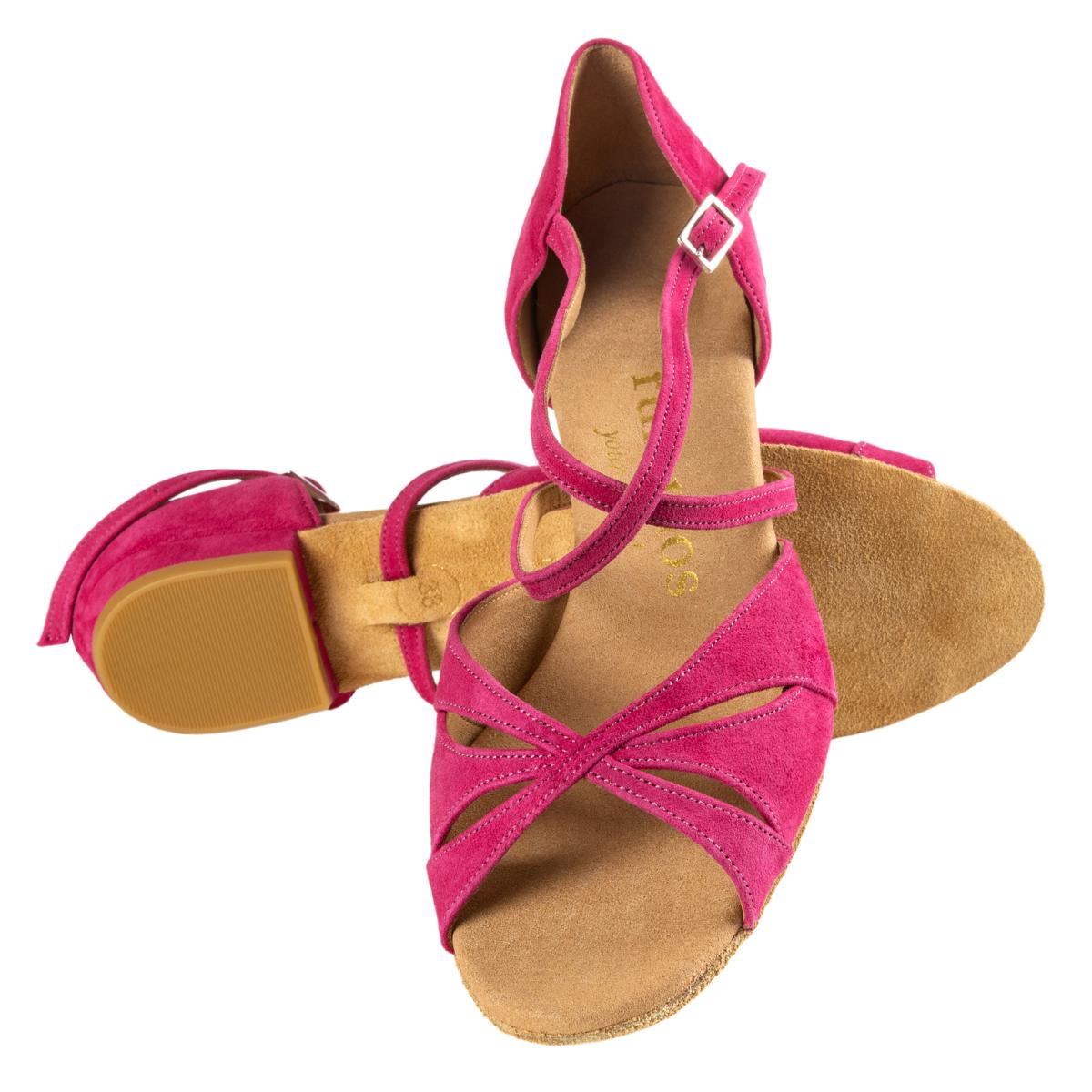 Rummos Damen Tanzschuhe Lola 242 - M: Nubuck - C: Fuchsia - W: Medium (Normal) - H: 20 Block - Si: EUR 38