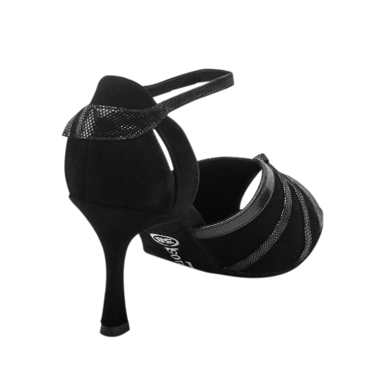 Rummos Damen Tanzschuhe R367 024-061 - Obermaterial: Leder - Farbe: Schwarz - Weite: Normal - Absatz: 70R Flare - Größe: EUR 35,5