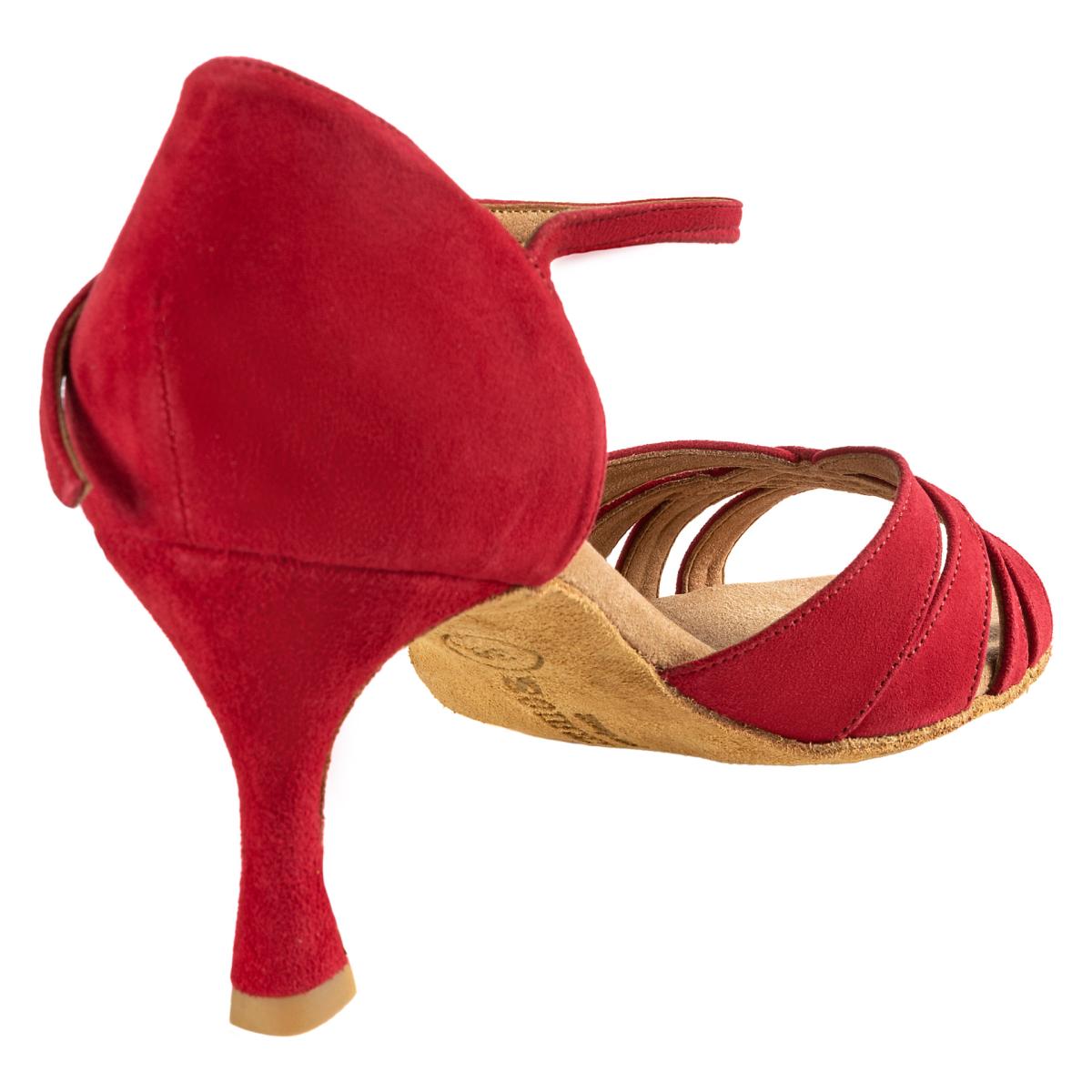 Rummos Damen Tanzschuhe R383 028 - M: Nubuck - C: Rot - W: Medium (Normal) - H: 60R Flare - Si: EUR 35