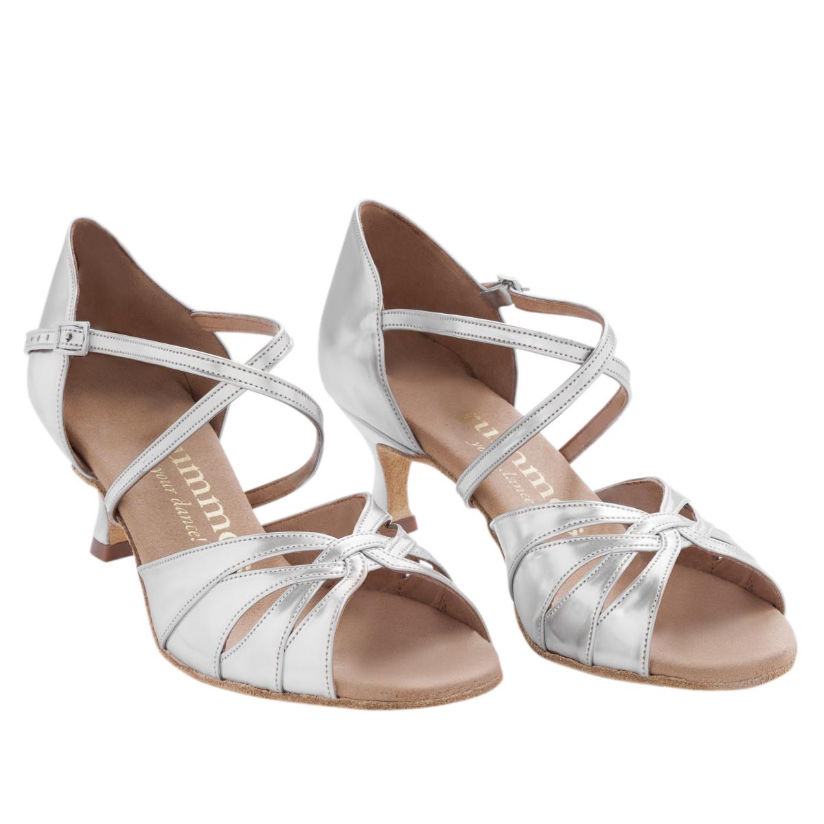 Rummos Damen Tanzschuhe R520 009 - Obermaterial: Leder - Farbe: Silber - Weite: Normal - Absatz: 50R Flare - Größe: EUR 42
