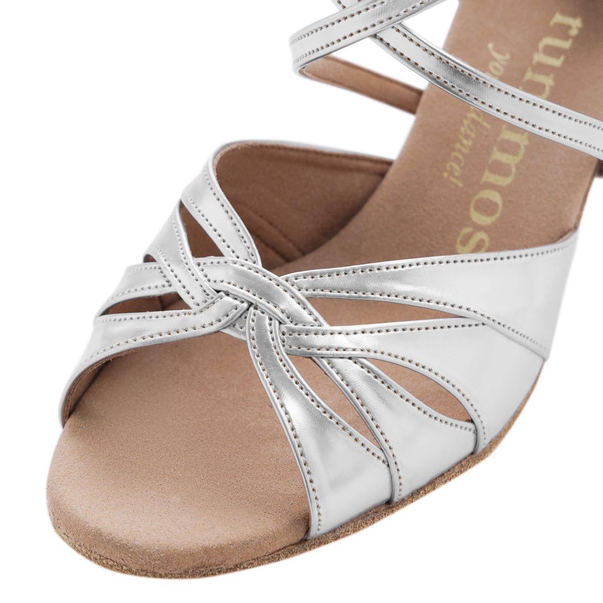 Rummos Damen Tanzschuhe R520 009 - Obermaterial: Leder - Farbe: Silber - Weite: Normal - Absatz: 50R Flare - Größe: EUR 40,5