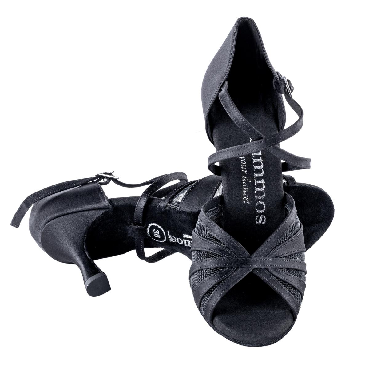 Rummos Damen Tanzschuhe R530 041 - Material: Satin - Farbe: Schwarz - Weite: Normal - Absatz: 60R Flare - Größe: EUR 35