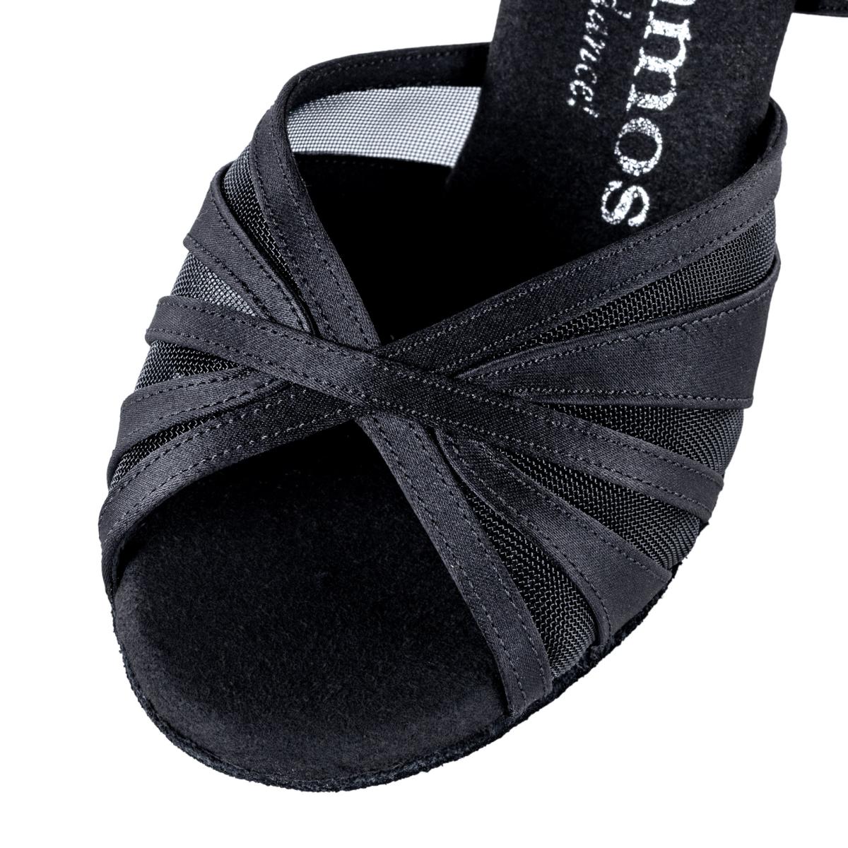 Rummos Damen Tanzschuhe R530 041 - Material: Satin - Farbe: Schwarz - Weite: Normal - Absatz: 60R Flare - Größe: EUR 40,5
