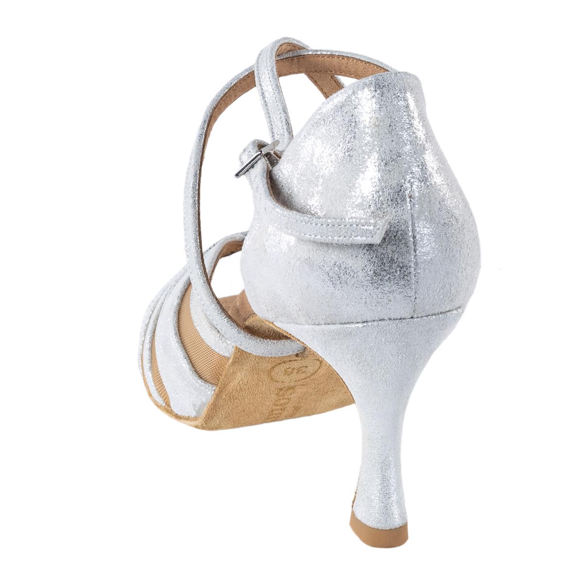 Rummos Damen Tanzschuhe R530 169 - Material: Leder - Farbe: Silber Cuarzo - Weite: Normal - Absatz: 60R Flare - Größe: EUR 35,5