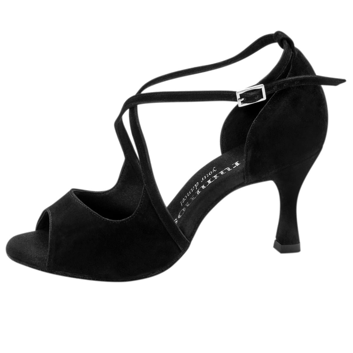 Rummos Damen Tanzschuhe R545 024 - Obermaterial: Nubuck - Farbe: Schwarz - Weite: Normal - Absatz: 60R Flare - Größe: EUR 38,5