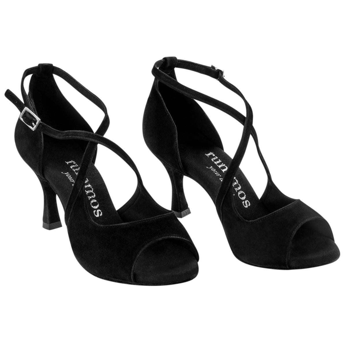 Rummos Damen Tanzschuhe R545 024 - Obermaterial: Nubuck - Farbe: Schwarz - Weite: Normal - Absatz: 60R Flare - Größe: EUR 33,5