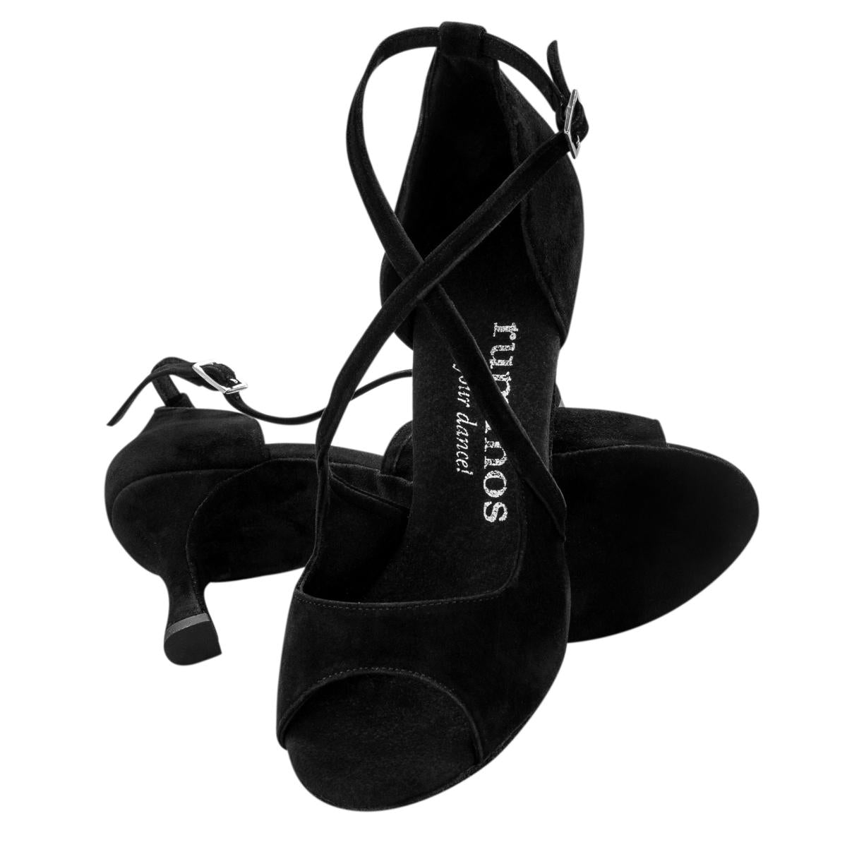 Rummos Damen Tanzschuhe R545 024 - Obermaterial: Nubuck - Farbe: Schwarz - Weite: Normal - Absatz: 60R Flare - Größe: EUR 33,5