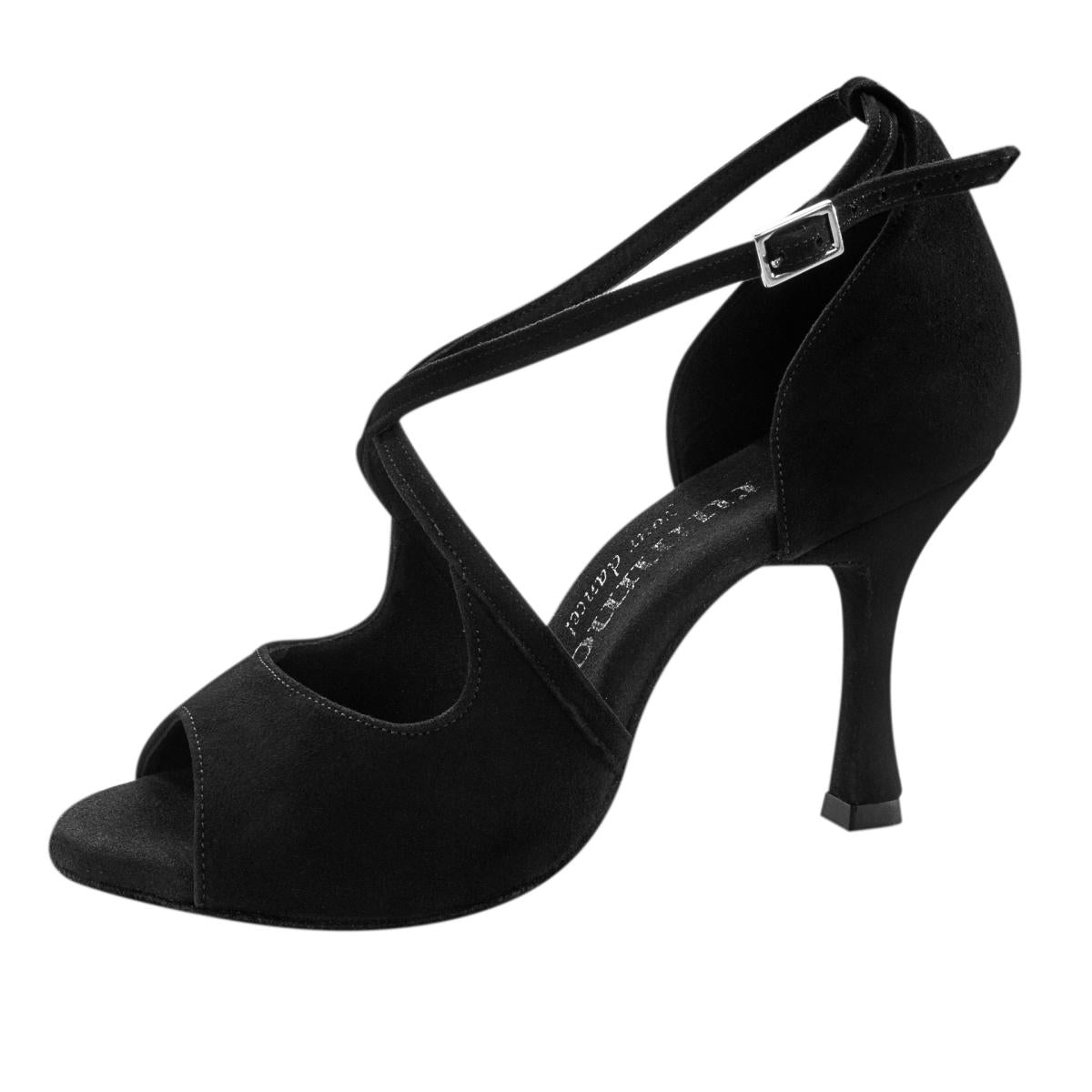 Rummos Damen Tanzschuhe R545 024 - Obermaterial: Nubuck - Farbe: Schwarz - Weite: Normal - Absatz: 70R Flare - Größe: EUR 36