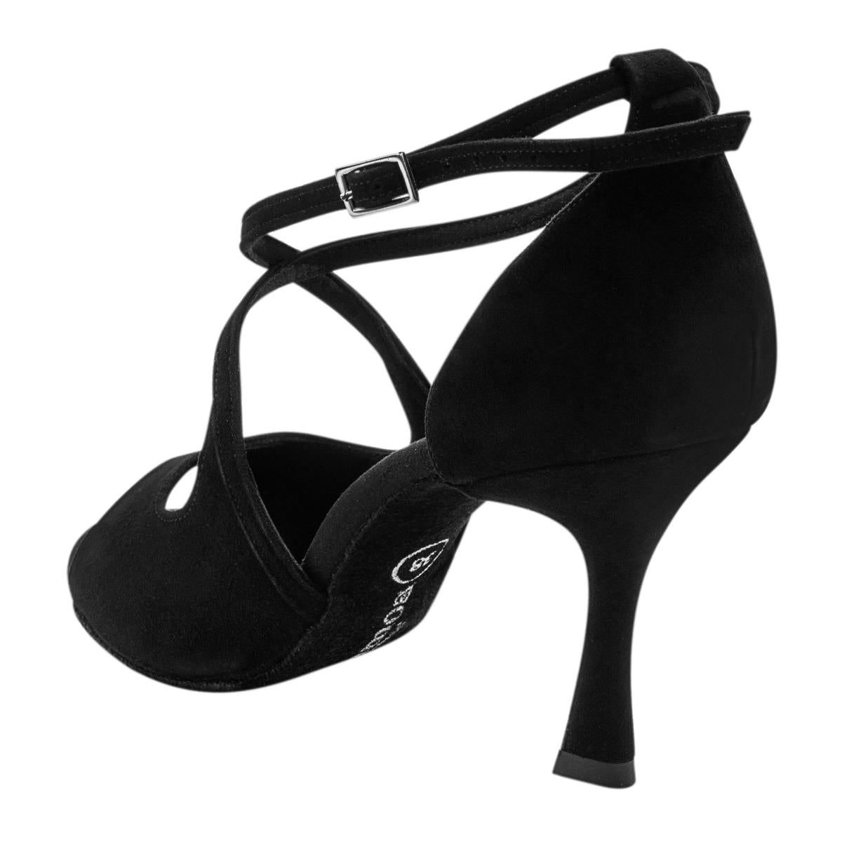 Rummos Damen Tanzschuhe R545 024 - Obermaterial: Nubuck - Farbe: Schwarz - Weite: Normal - Absatz: 70R Flare - Größe: EUR 40