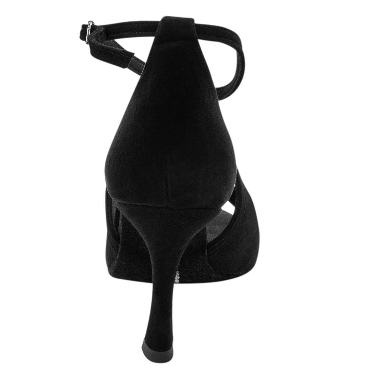 Rummos Damen Tanzschuhe R545 024 - Obermaterial: Nubuck - Farbe: Schwarz - Weite: Normal - Absatz: 70R Flare - Größe: EUR 38,5