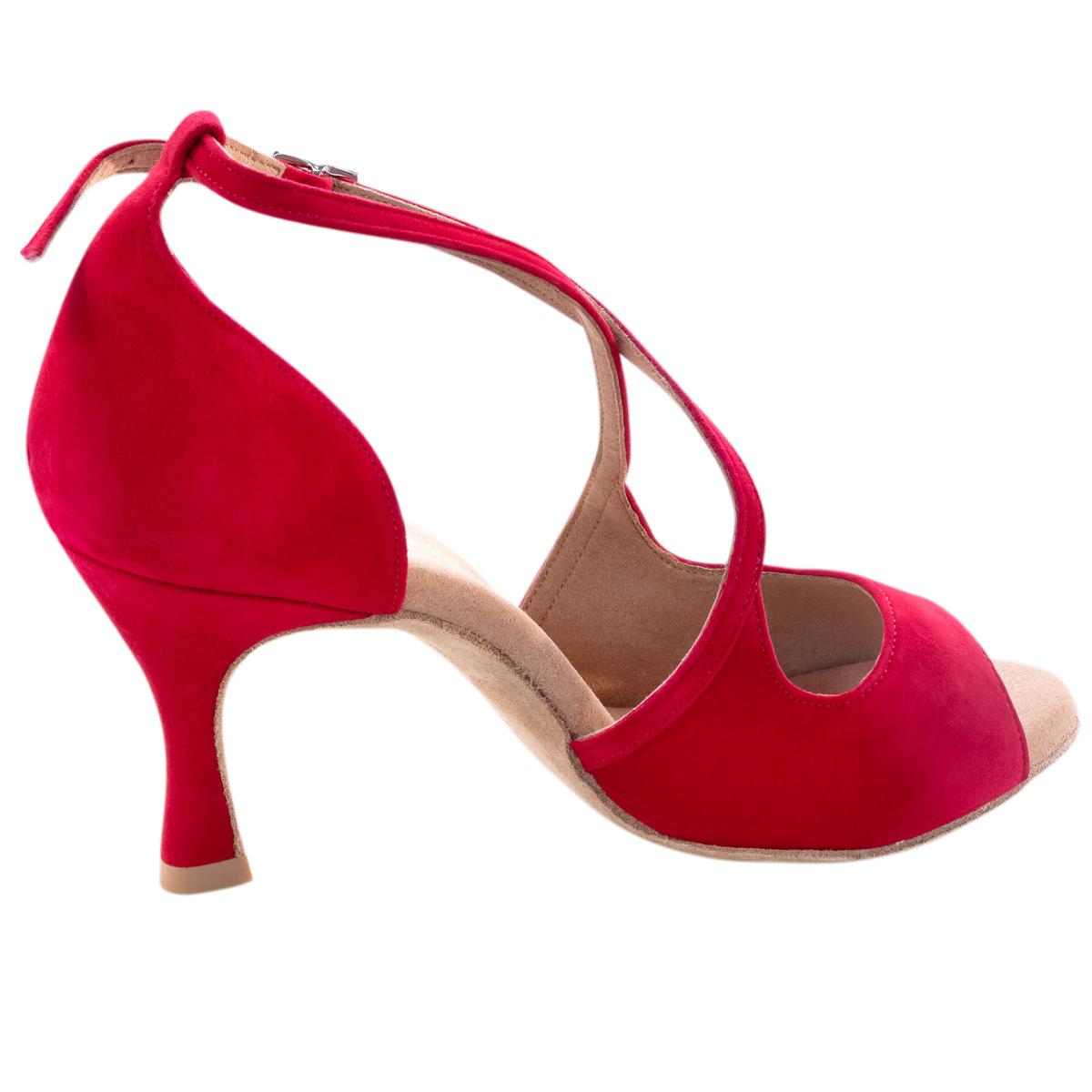 Rummos Damen Tanzschuhe R545 028 - Obermaterial: Nubuck - Farbe: Rot - Weite: Normal - Absatz: 60R Flare - Größe: EUR 36