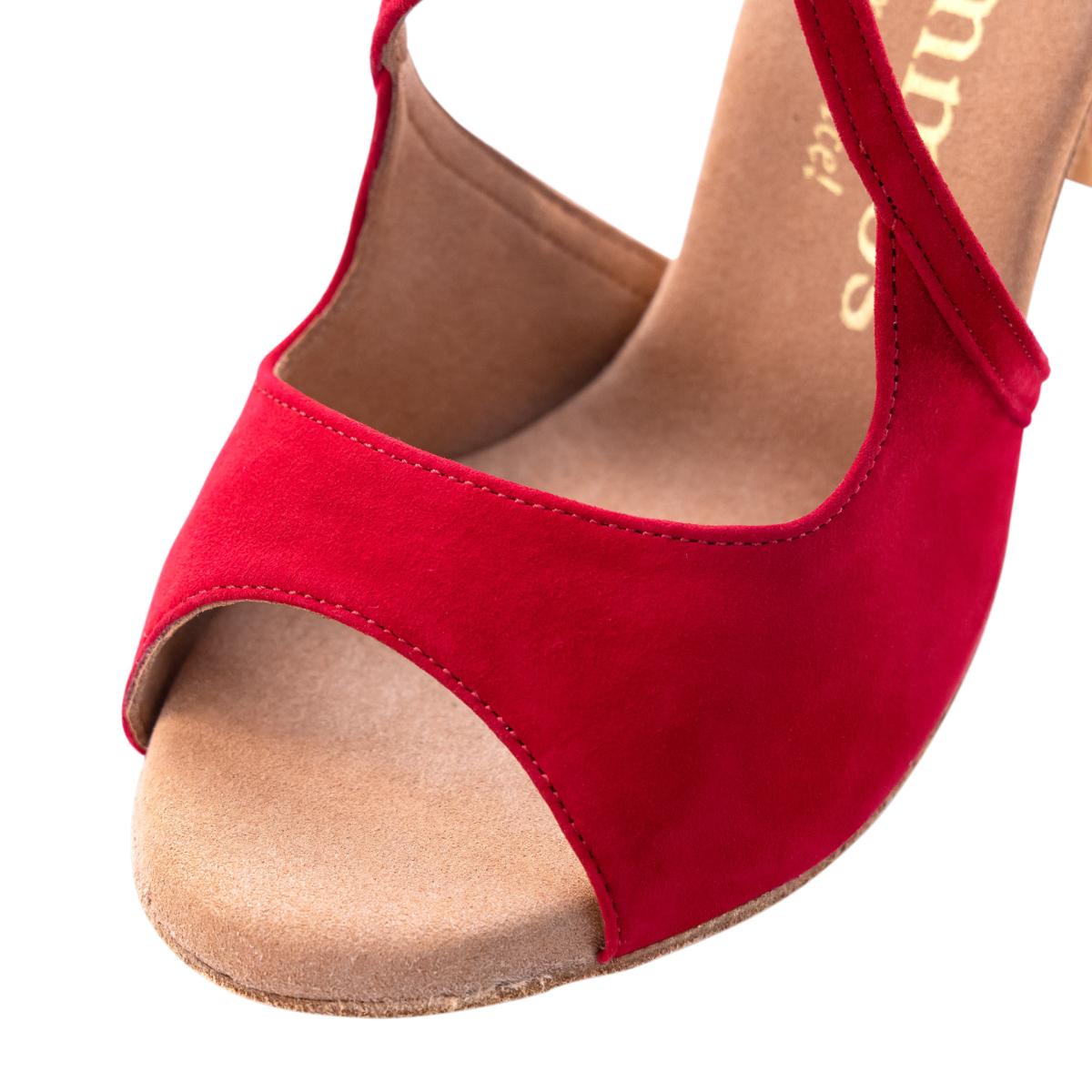 Rummos Damen Tanzschuhe R545 028 - Obermaterial: Nubuck - Farbe: Rot - Weite: Normal - Absatz: 60R Flare - Größe: EUR 34