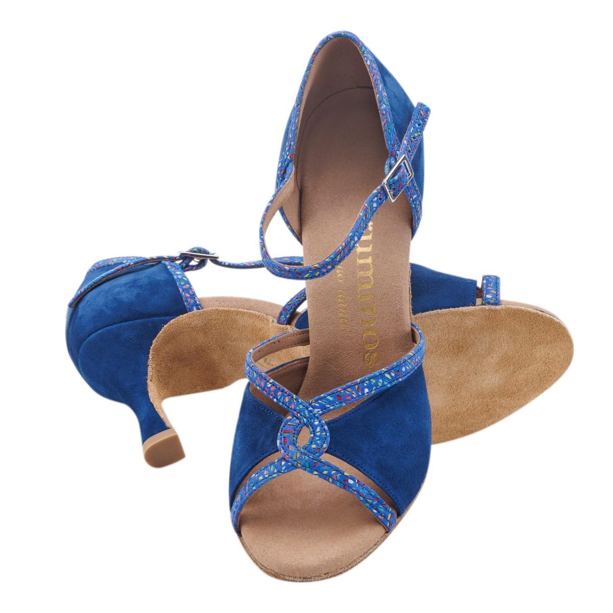 Rummos Damen Tanzschuhe R550 122-204 - Obermaterial: Nubuck/Leder - Farbe: Indico Blue - Weite: Normal - Absatz: 60R Flare - Größe: EUR 36