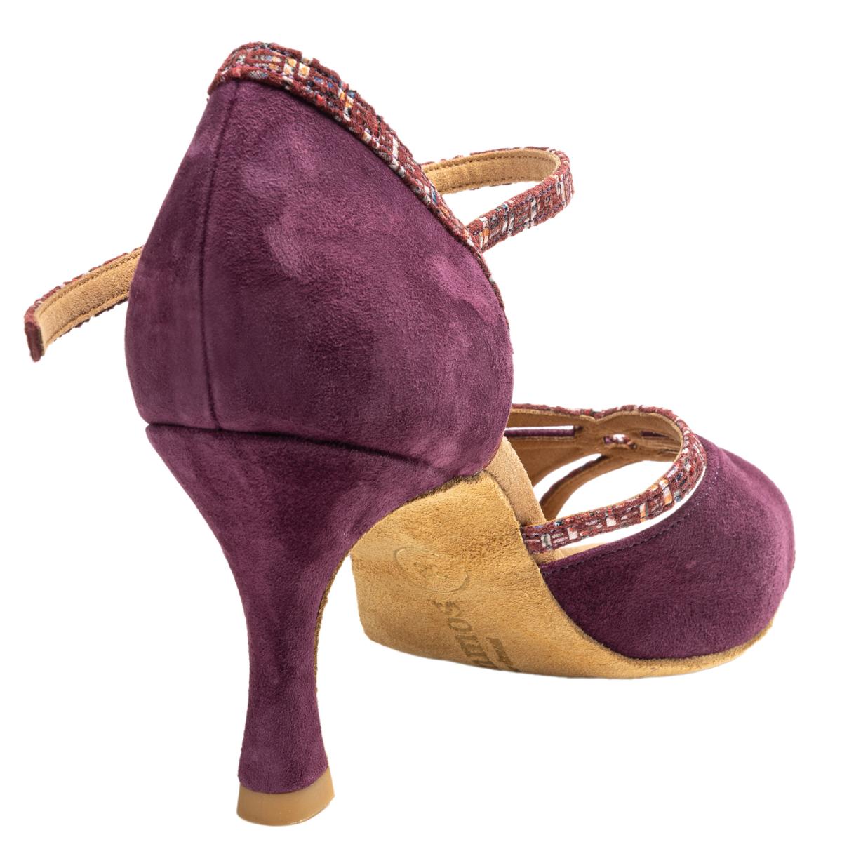 Rummos Damen Tanzschuhe R550 125-205 - Material: Nubuck/Leder - Farbe: Burgundy - Weite: Medium (Normal) - Absatz: 60R Flare - Größe: EUR 34.5